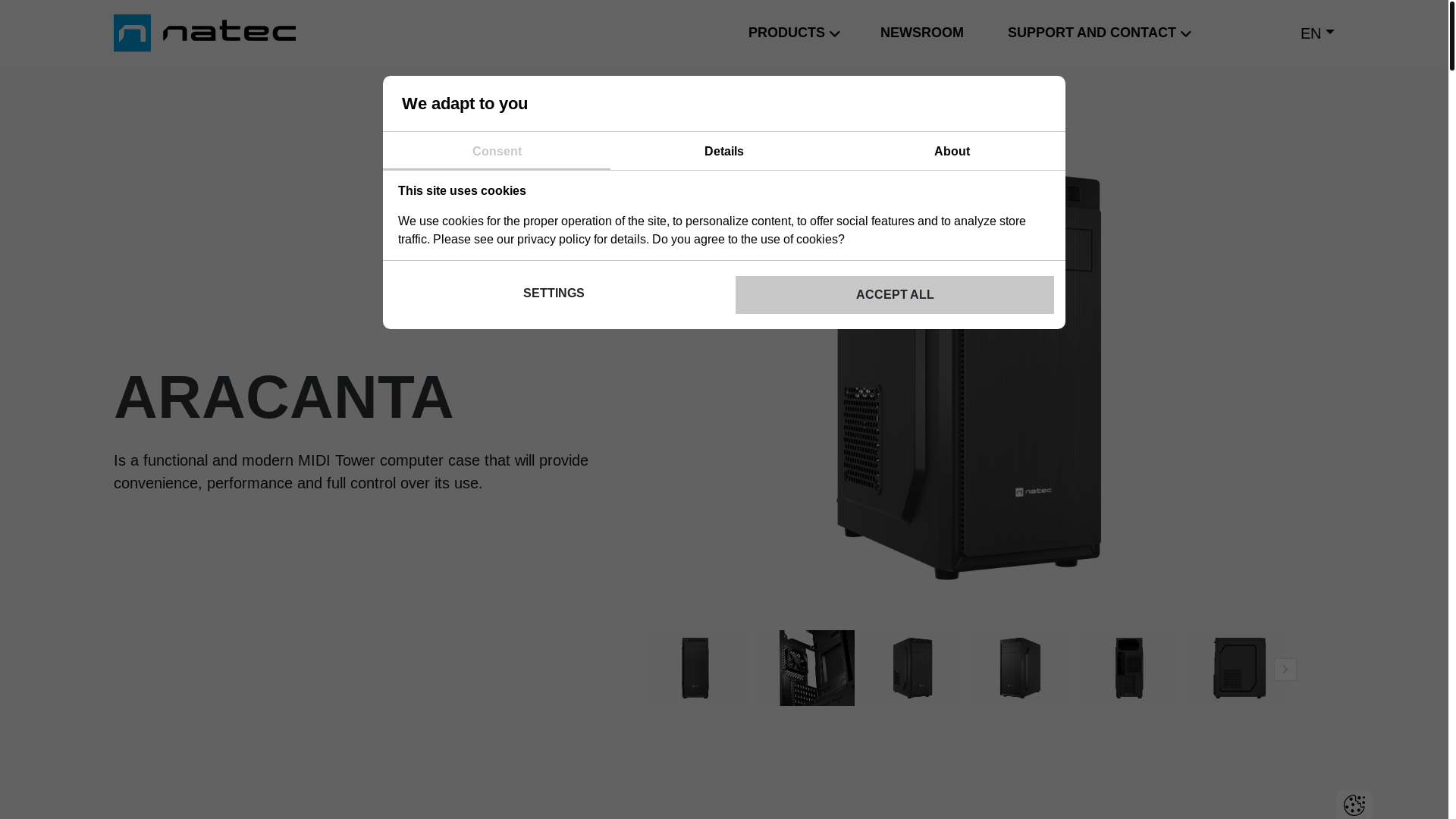 website screenshot of https://natec-zone.com/product/aracanta