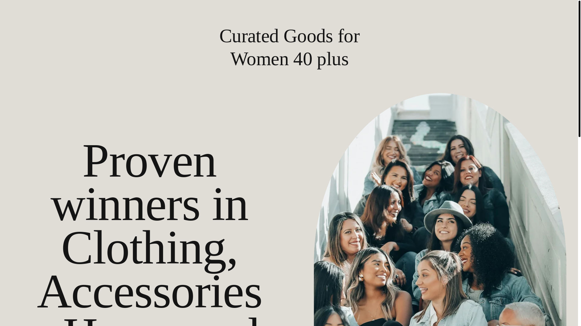 website screenshot of https://curategoodsforwomen40plus.com/