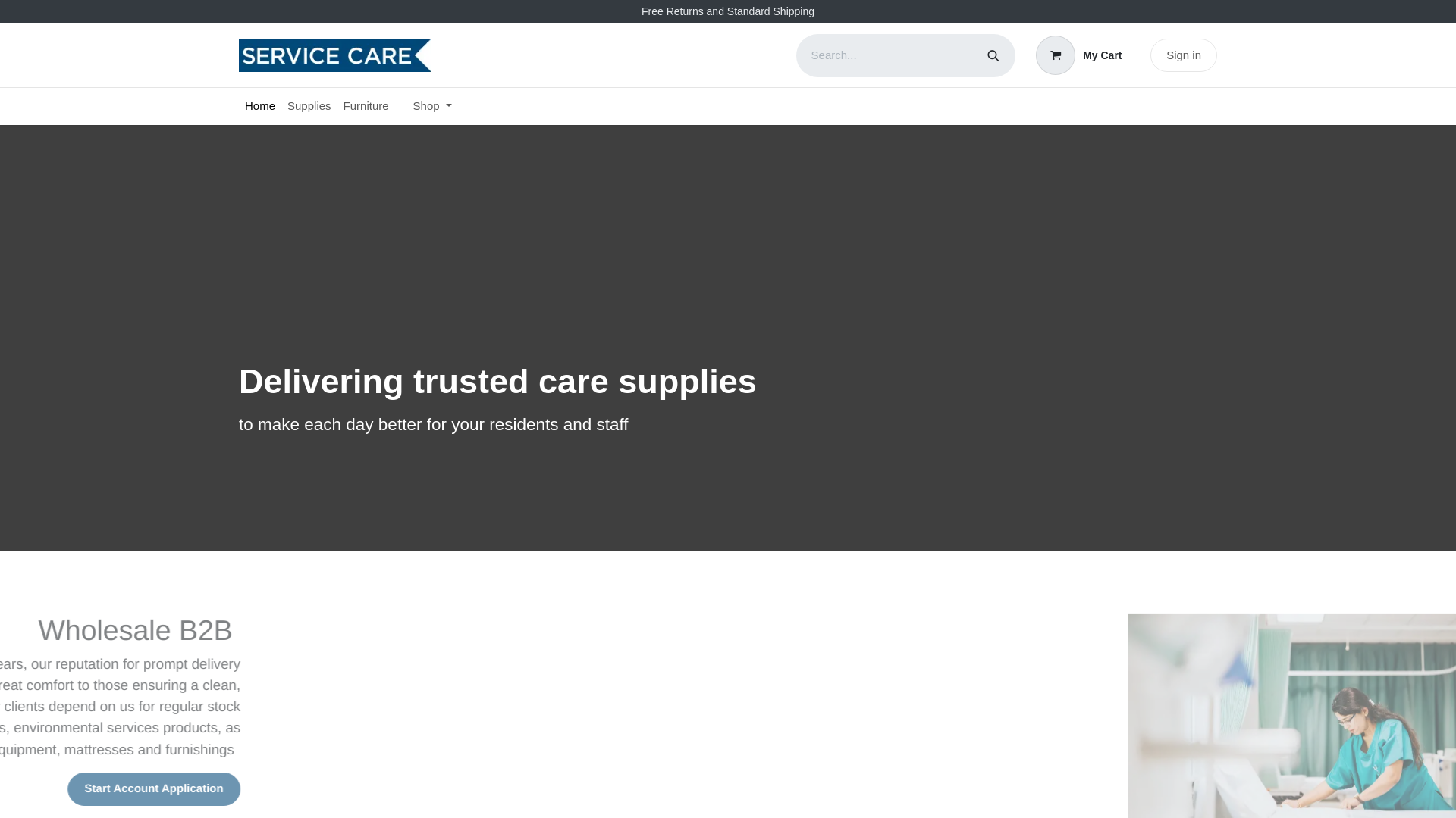 website screenshot of https://servicecaredeals.com/