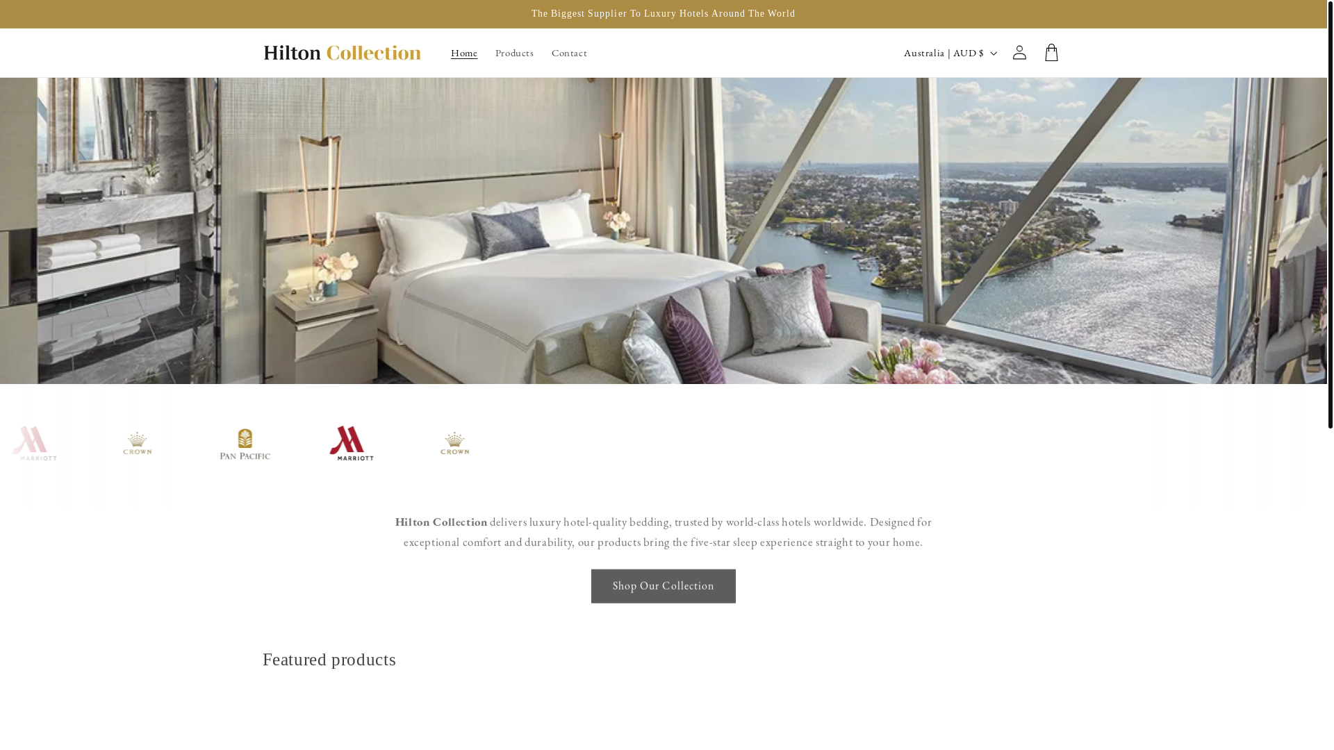 website screenshot of https://hilton-collection.com/