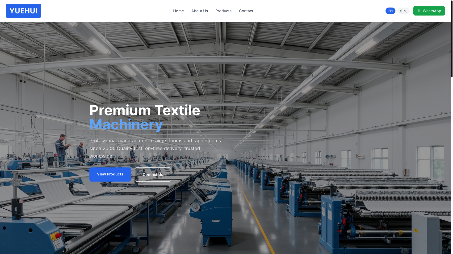 website screenshot of https://yuehuiairjetloom.com/