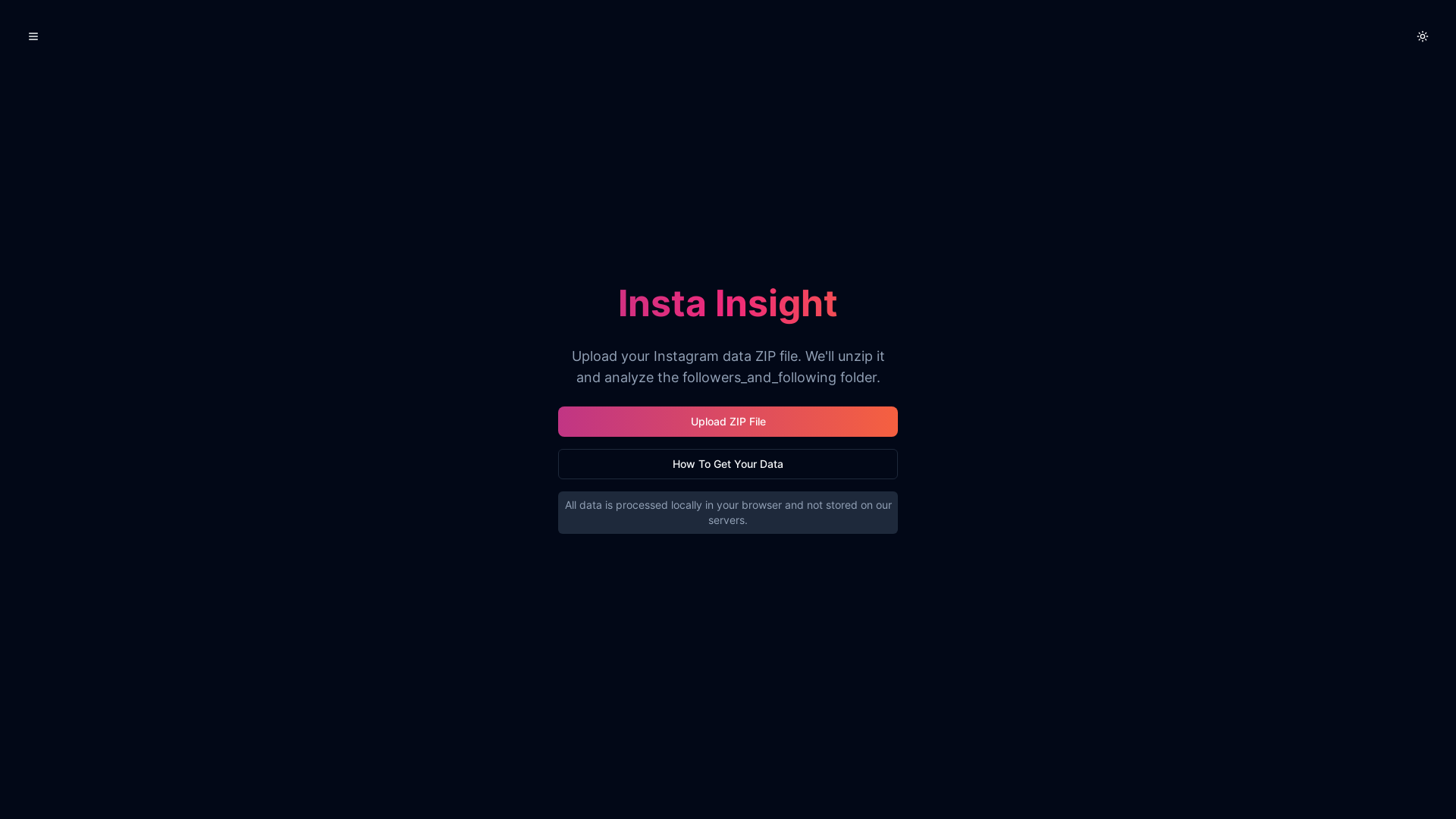 website screenshot of https://instafollow-analyzer.pages.dev/