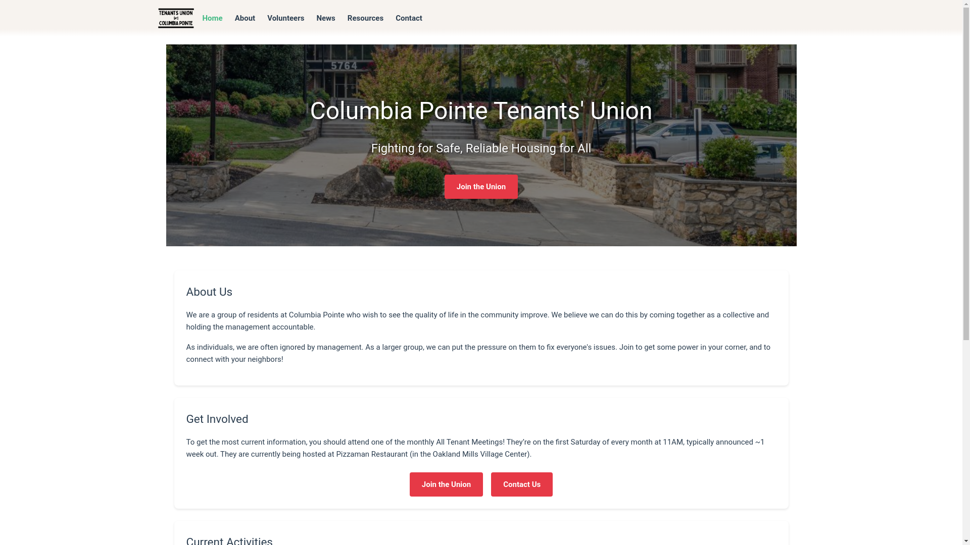 website screenshot of https://tenantsunionsite.pages.dev/