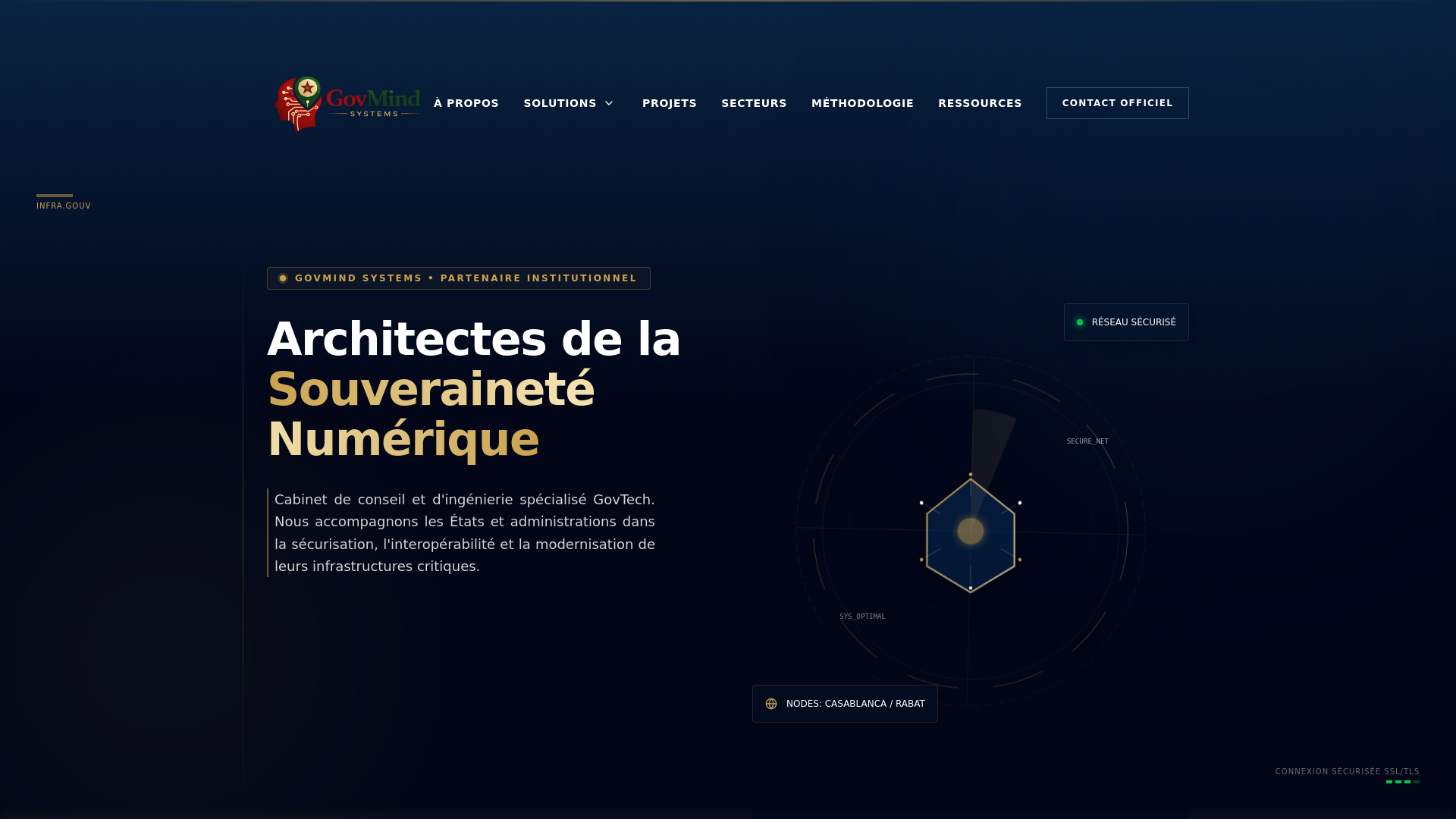 website screenshot of https://govmind-systems.ma/