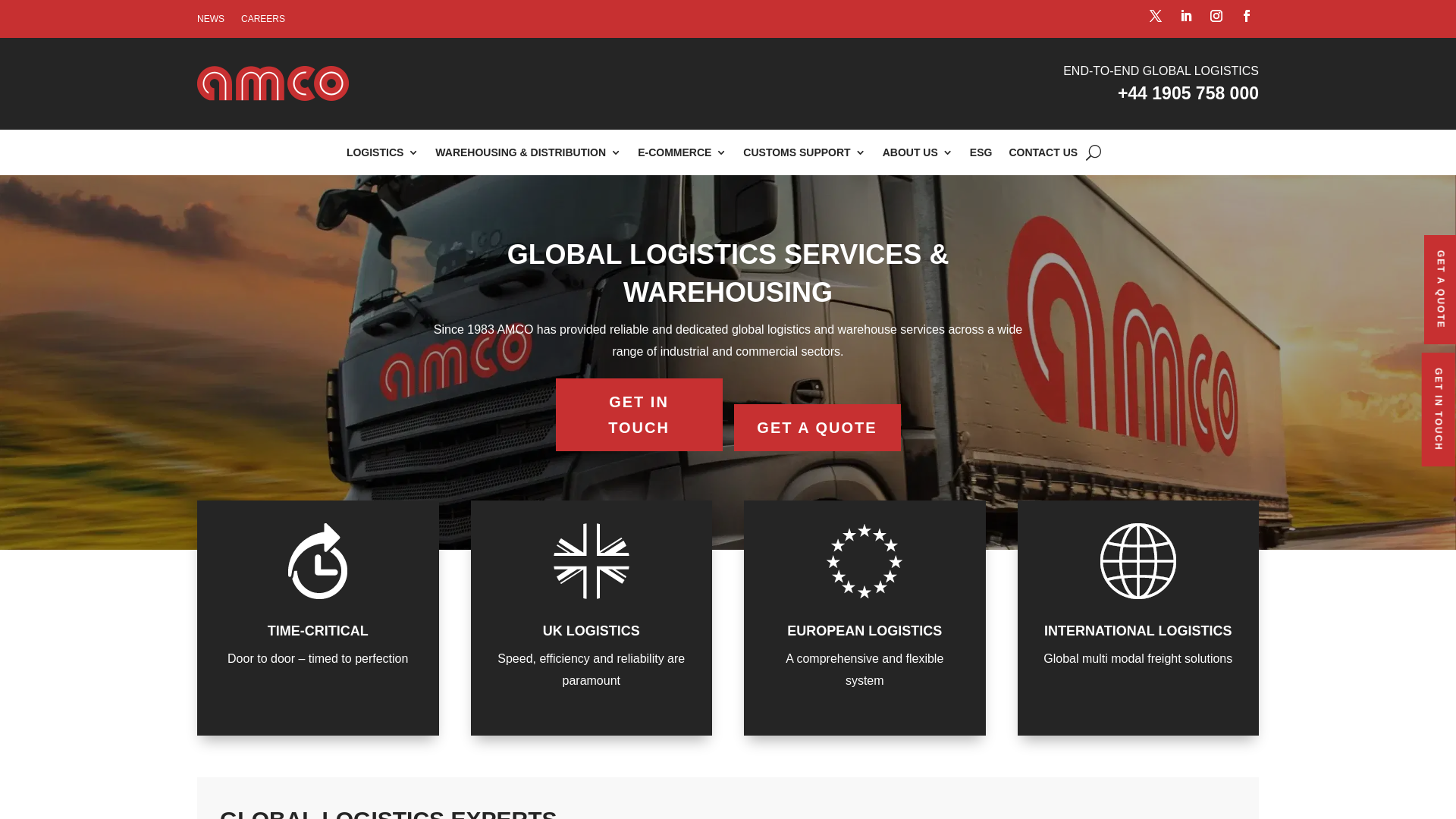 website screenshot of https://www.amco-group.co.uk/