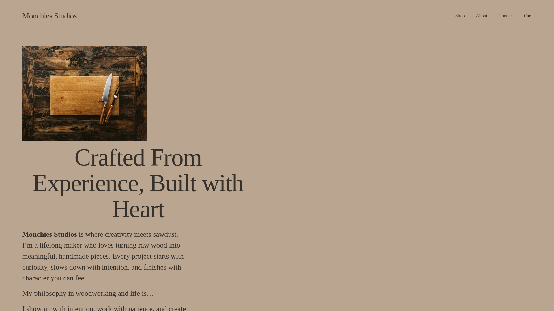 website screenshot of https://monchiestudios.com/