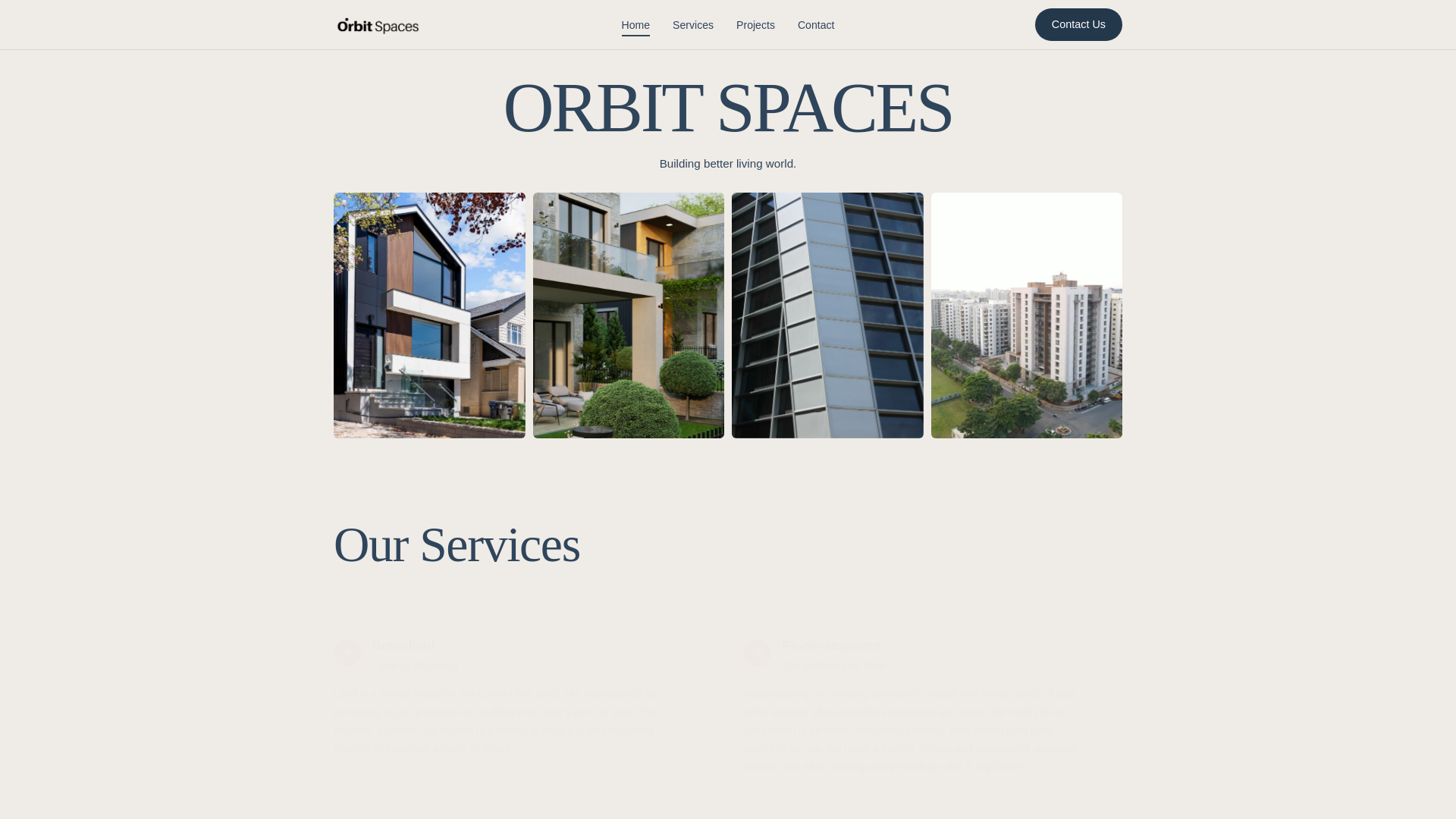 website screenshot of https://theorbitspaces.com