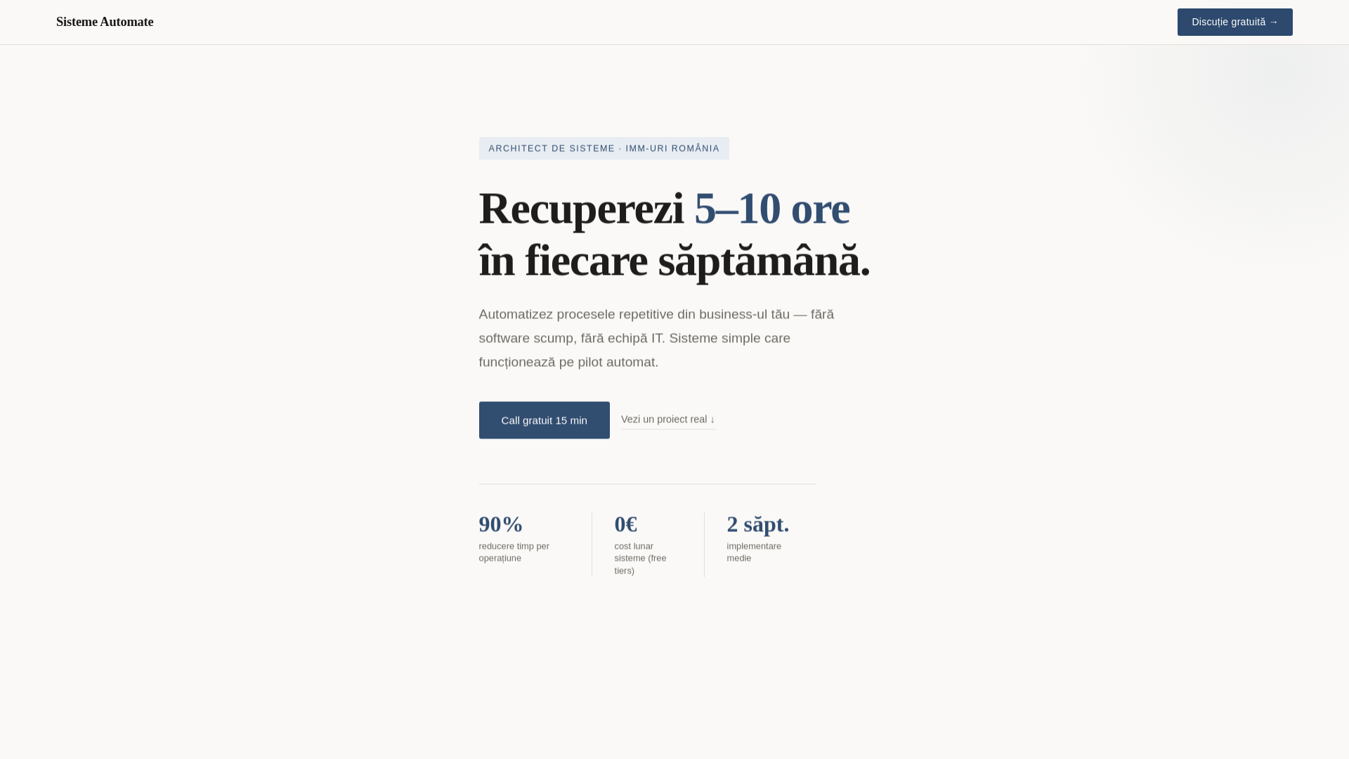 website screenshot of https://arhitectsisteme.pages.dev/