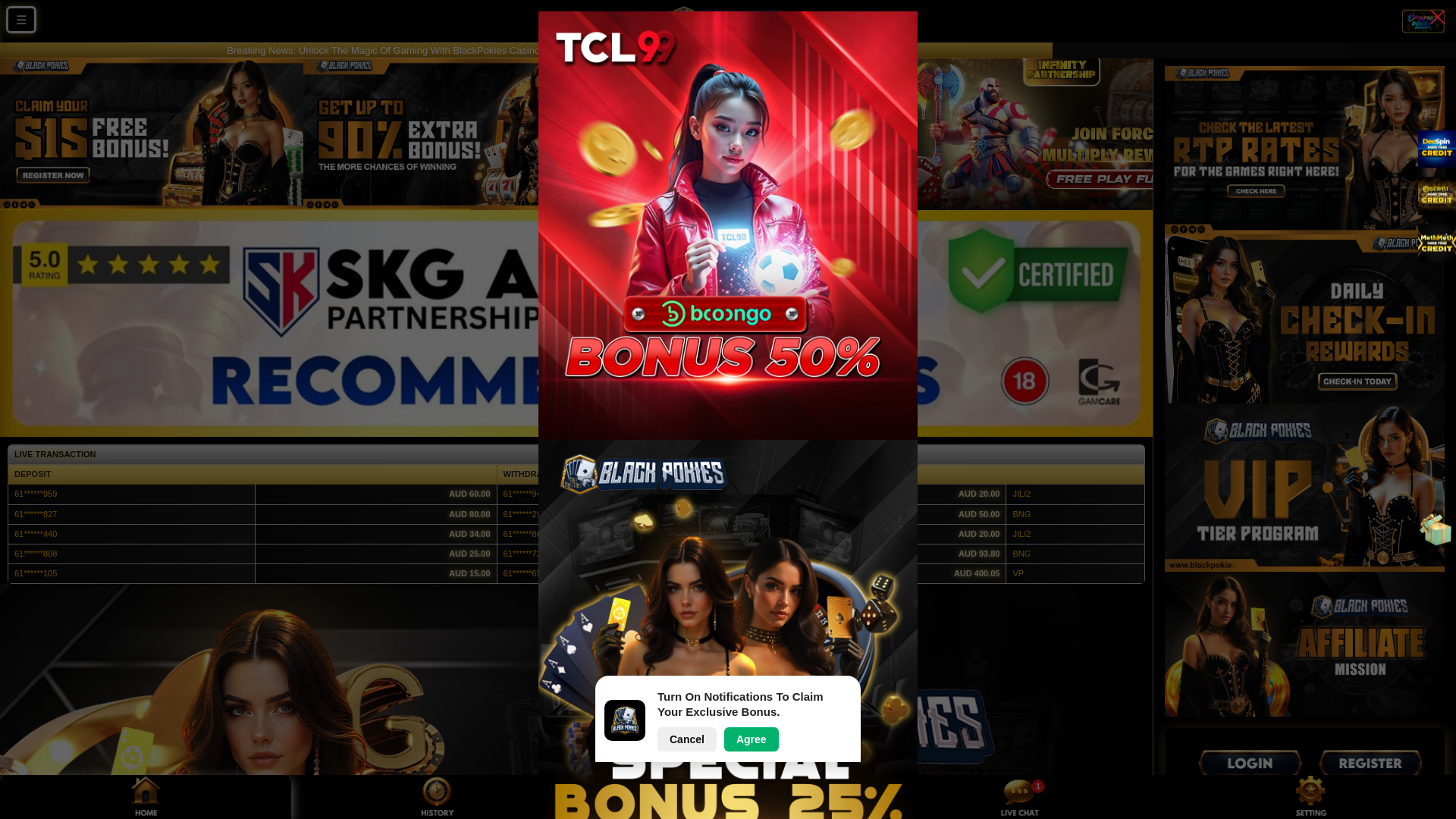 website screenshot of https://blackpokies.top