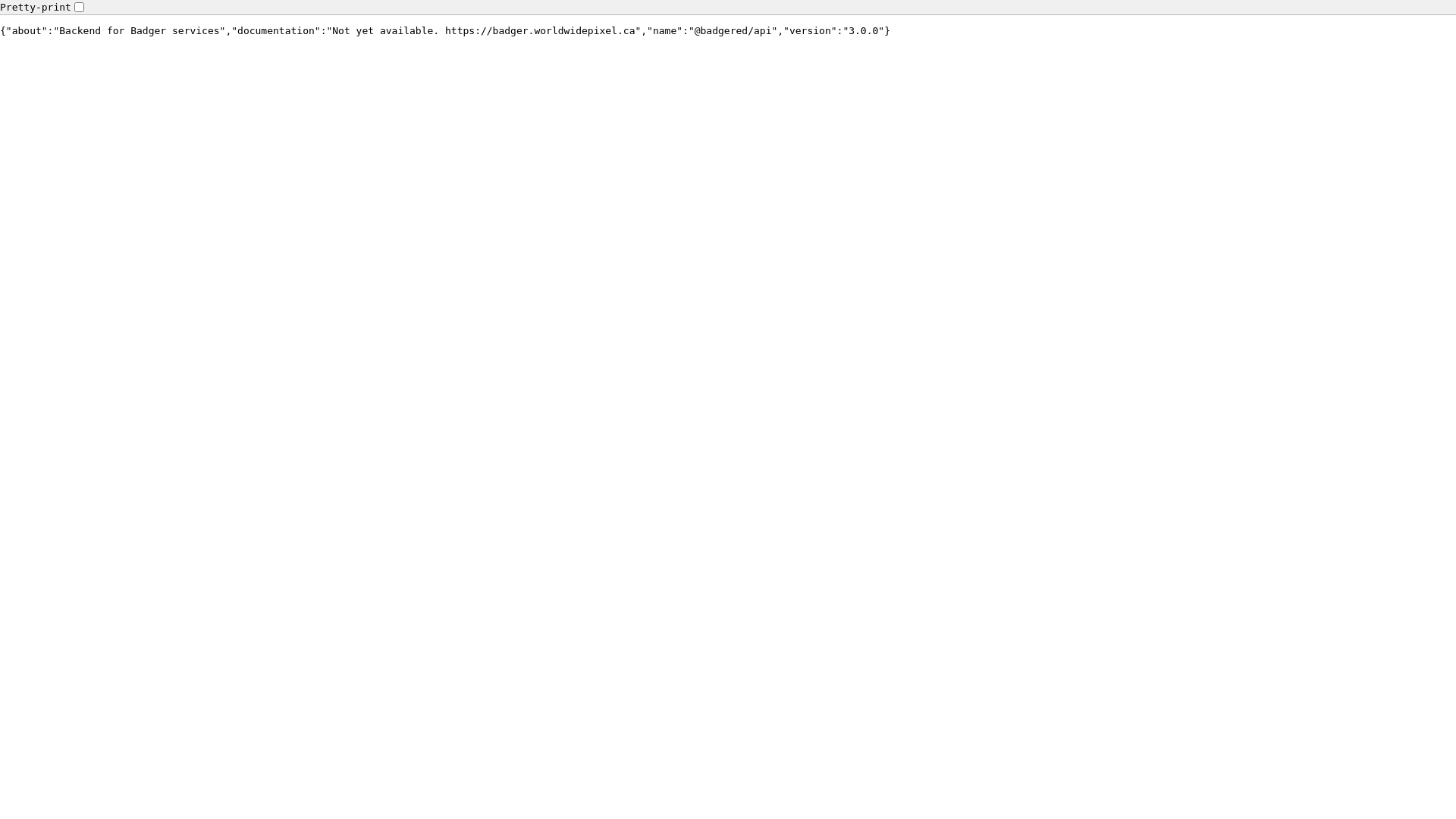 website screenshot of https://badger-api-v3.pages.dev/