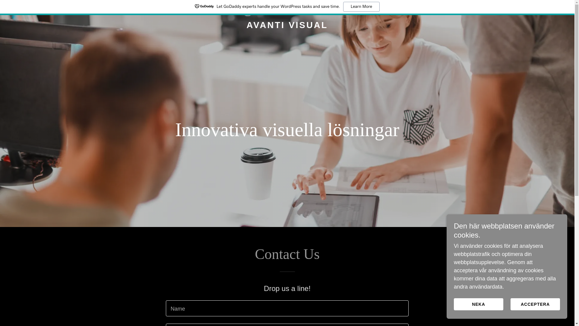 website screenshot of https://avantivisual.se/