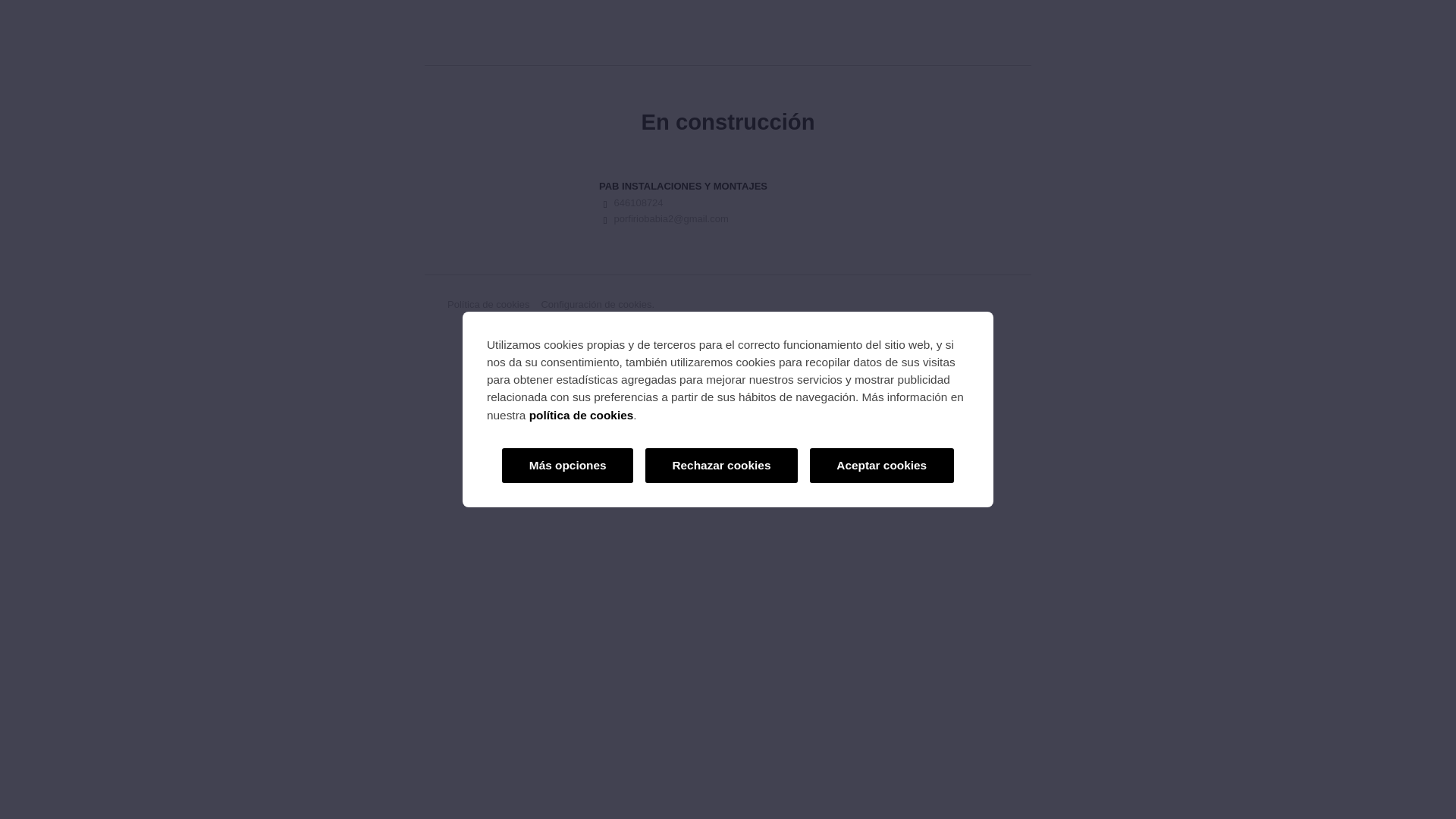 website screenshot of https://pabinstalacionesymontajes.com/