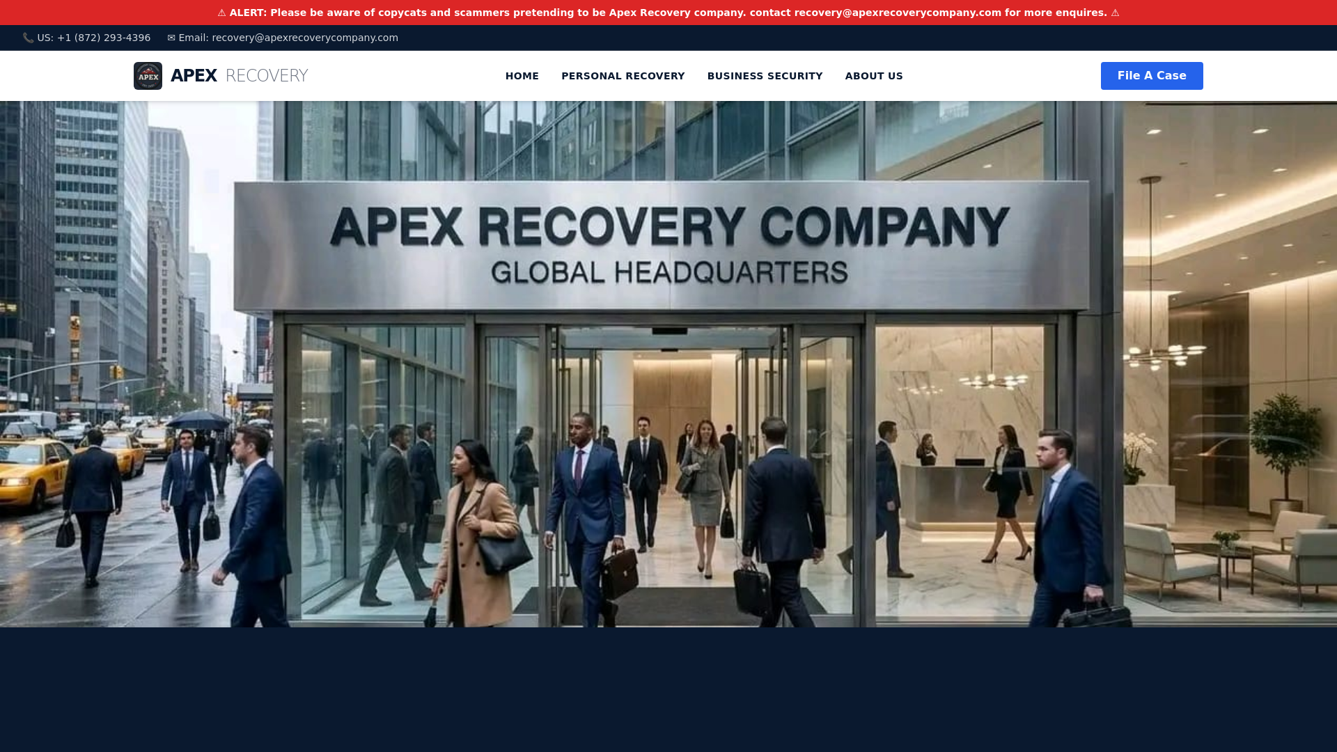 website screenshot of https://apexrecoverycompany.com/