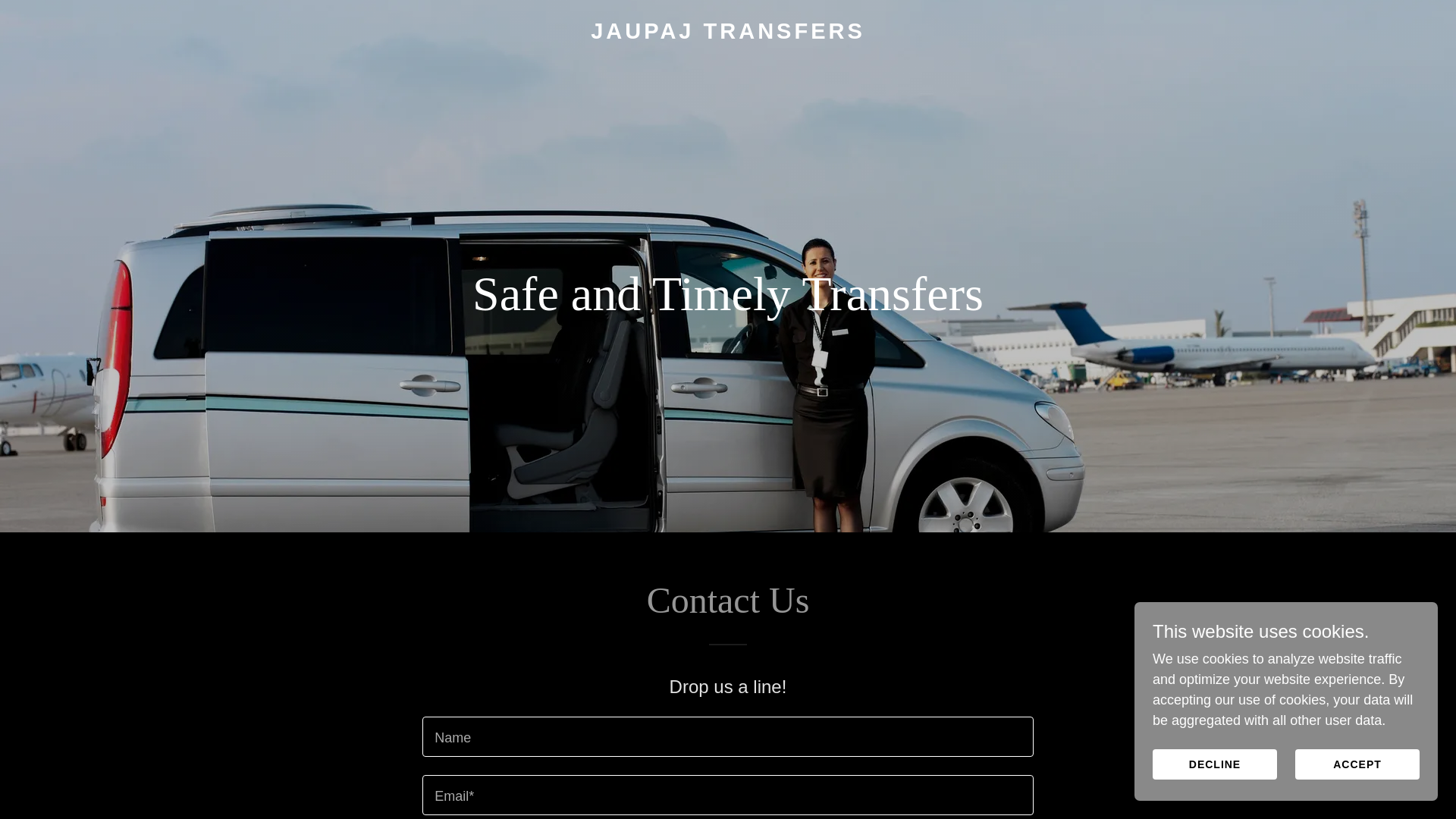 website screenshot of https://jaupajtransfers.com/