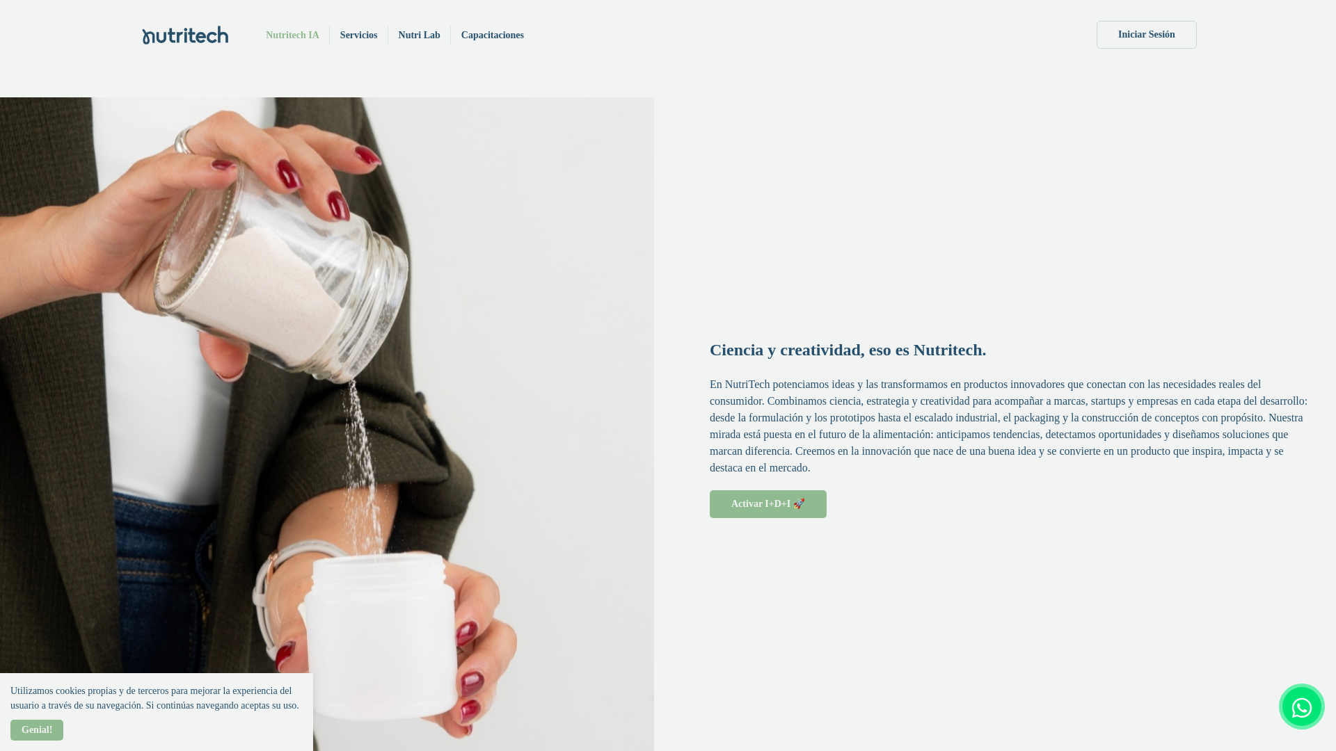 website screenshot of https://nutritechia.com/