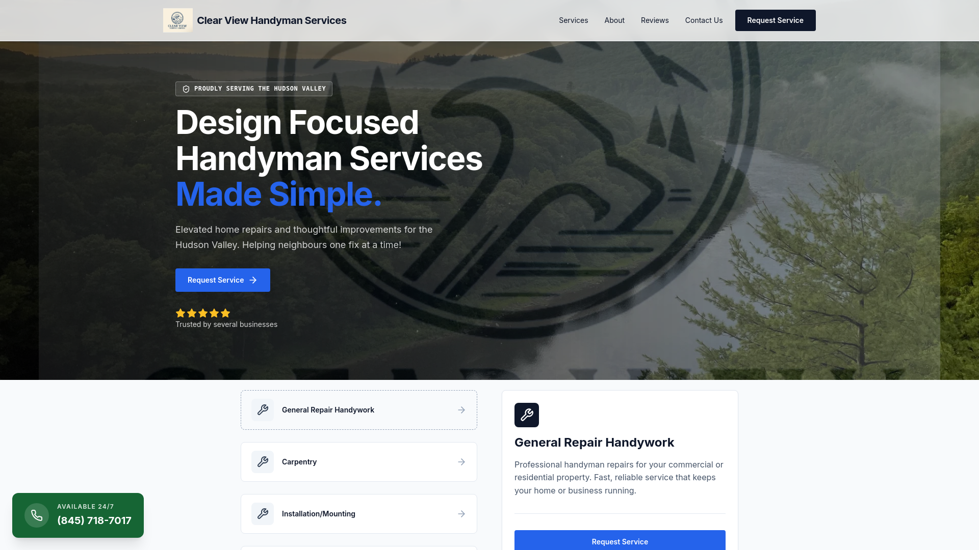 website screenshot of https://clearviewhandymanservices.com