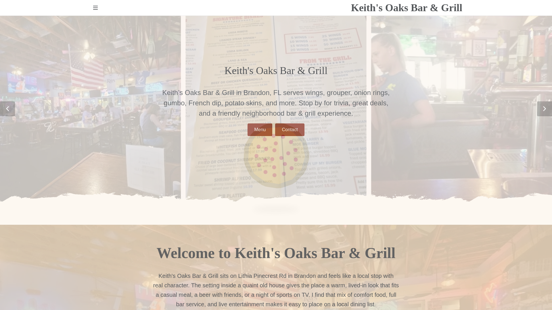 website screenshot of https://keithsoaksbargrill.shop