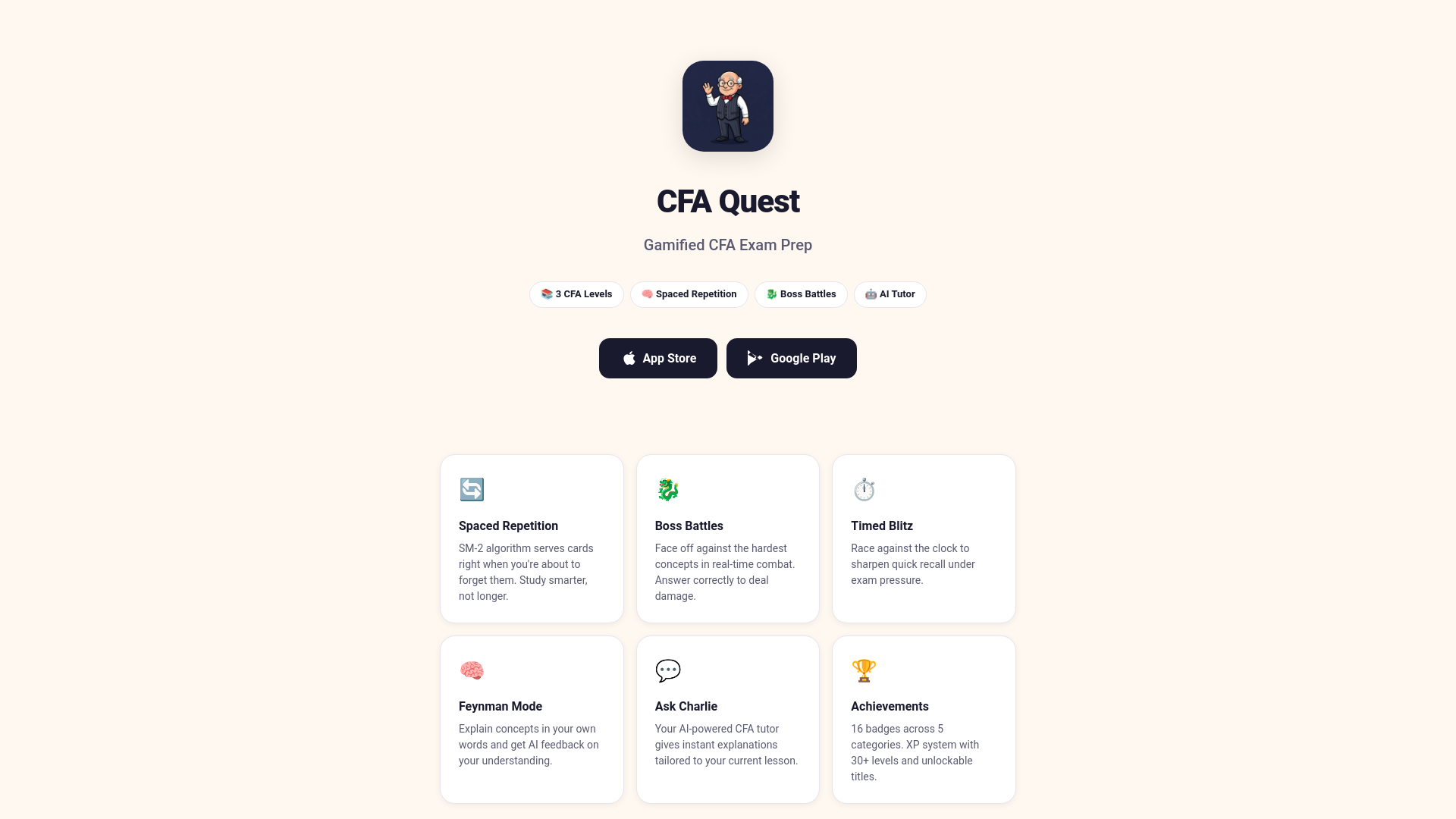 website screenshot of https://cfaquest.com/