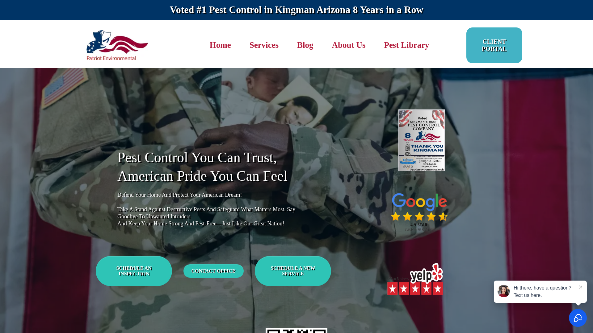website screenshot of https://patriotenvironmentalservices.net/