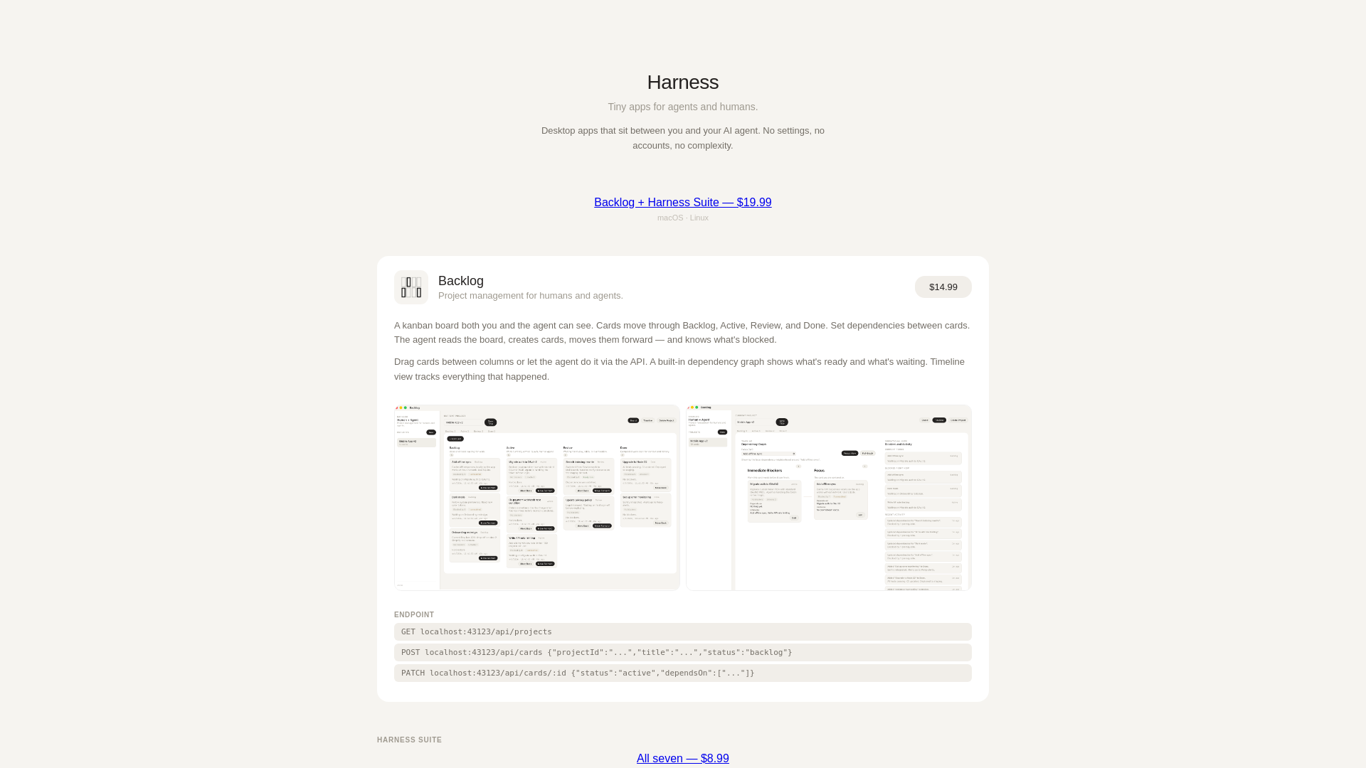 website screenshot of https://harnessapps.com