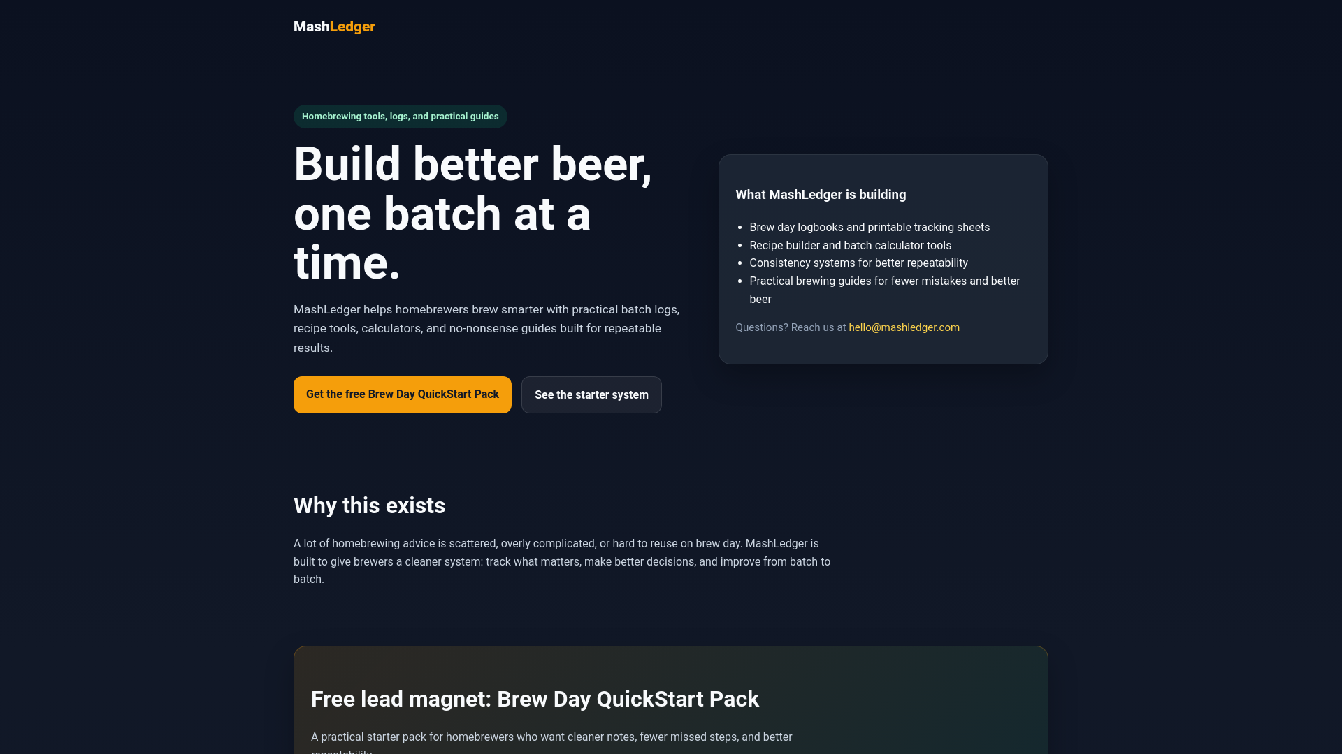 website screenshot of https://mashledger.com/