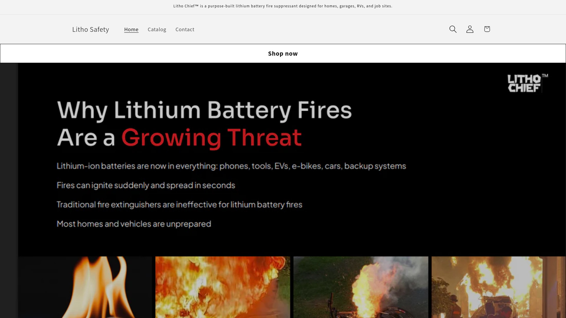 website screenshot of https://lithosafety.com/