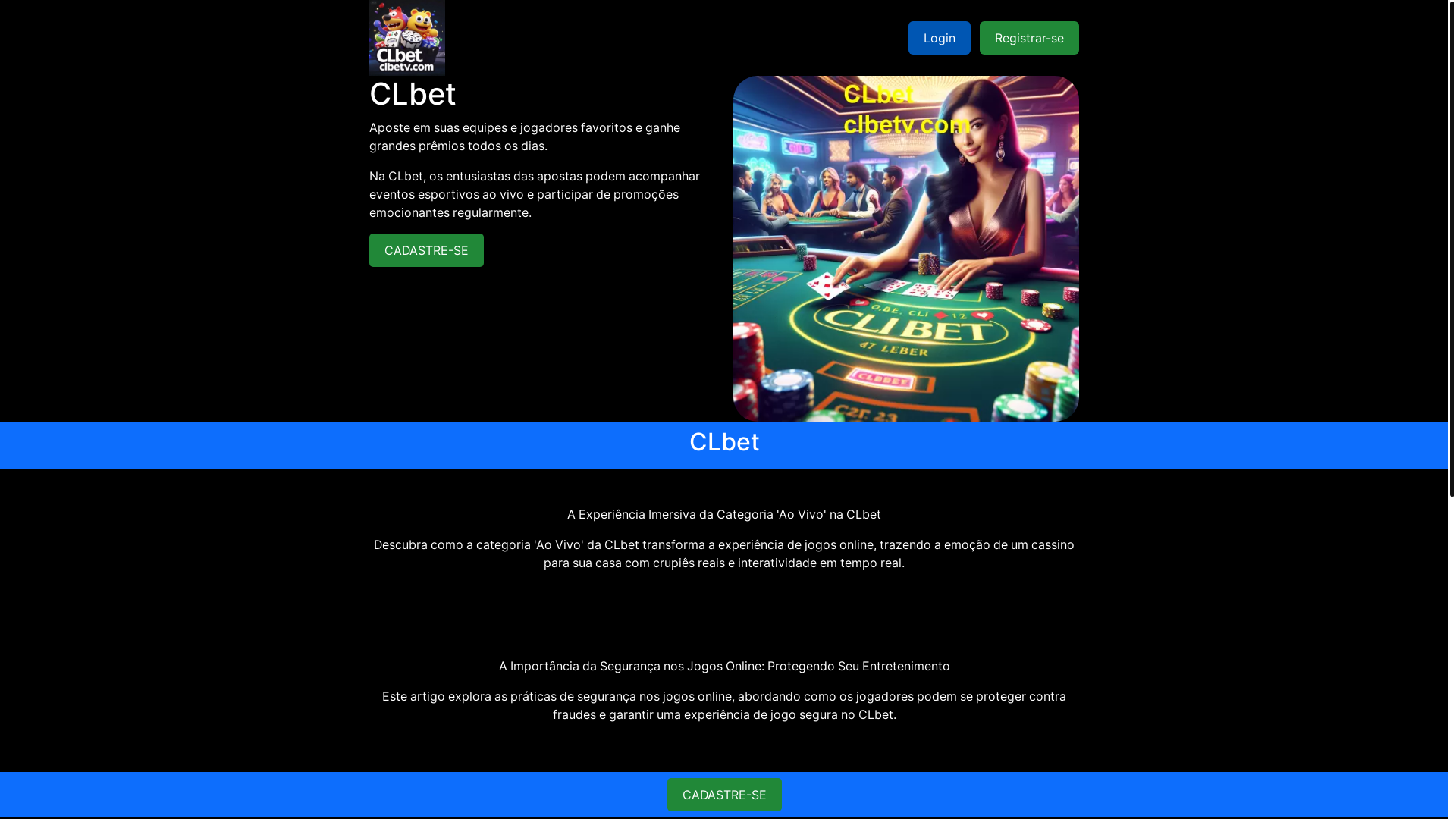website screenshot of https://clbetv.com/