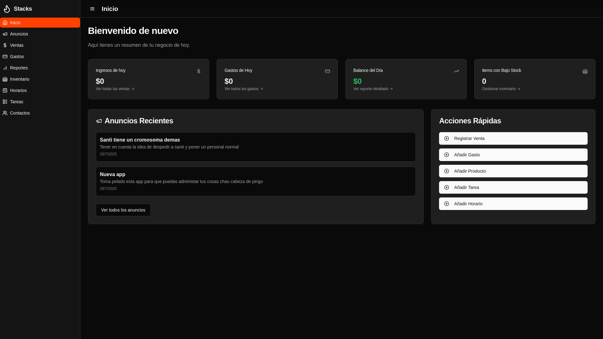 website screenshot of https://stacksburgers.space/