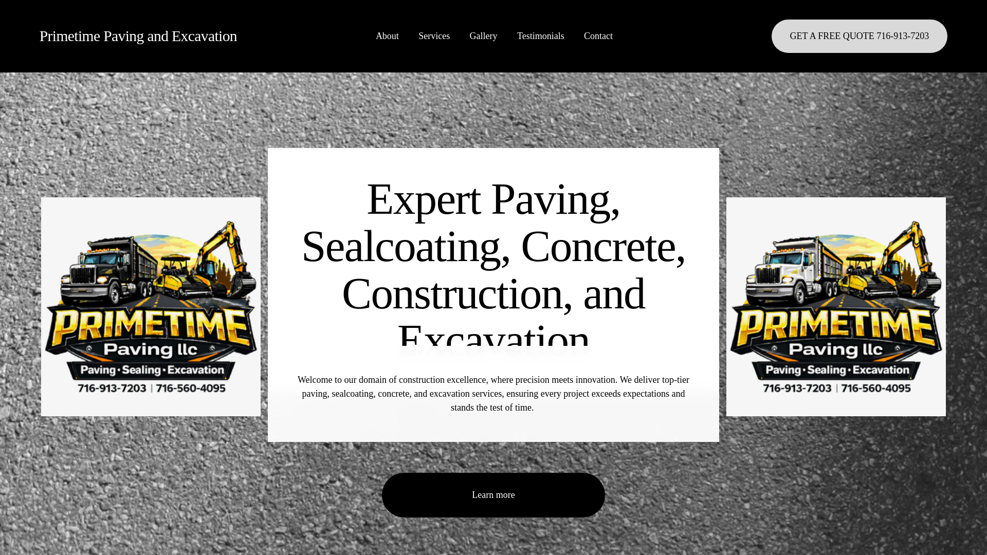 website screenshot of https://primetimepavingllc.com/