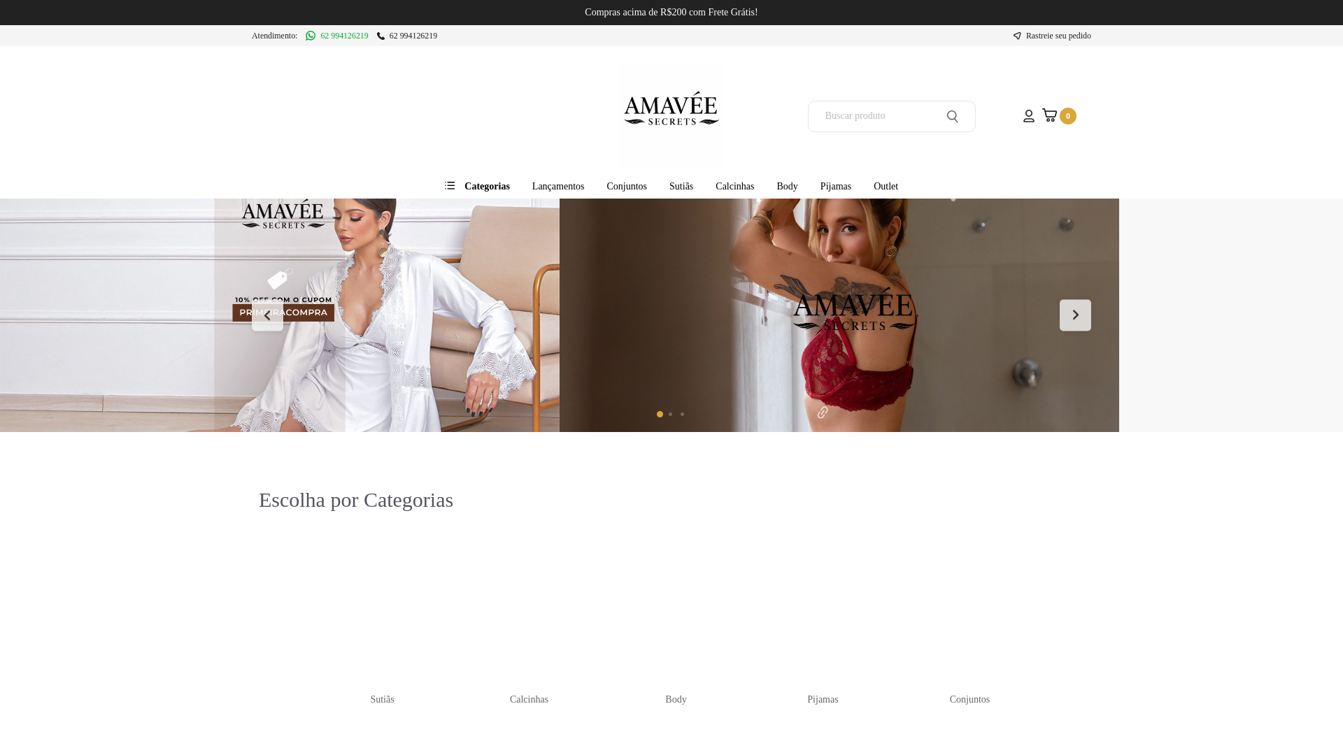 website screenshot of https://amaveesecrets.com.br/
