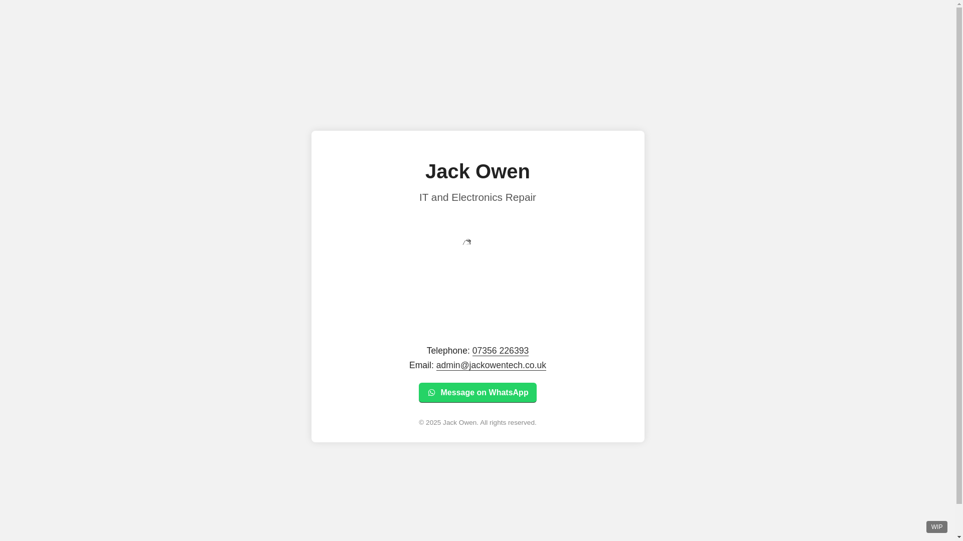 website screenshot of https://jackowentech.co.uk/