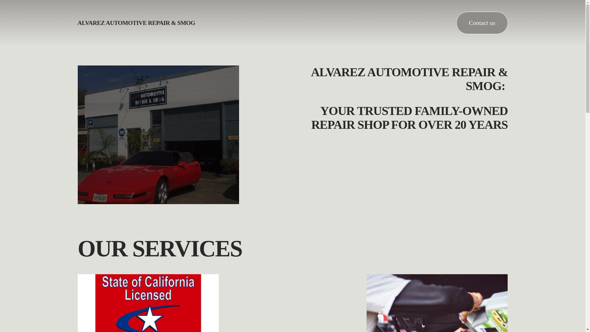 website screenshot of https://alvarezautomotiverepairsmog.com/