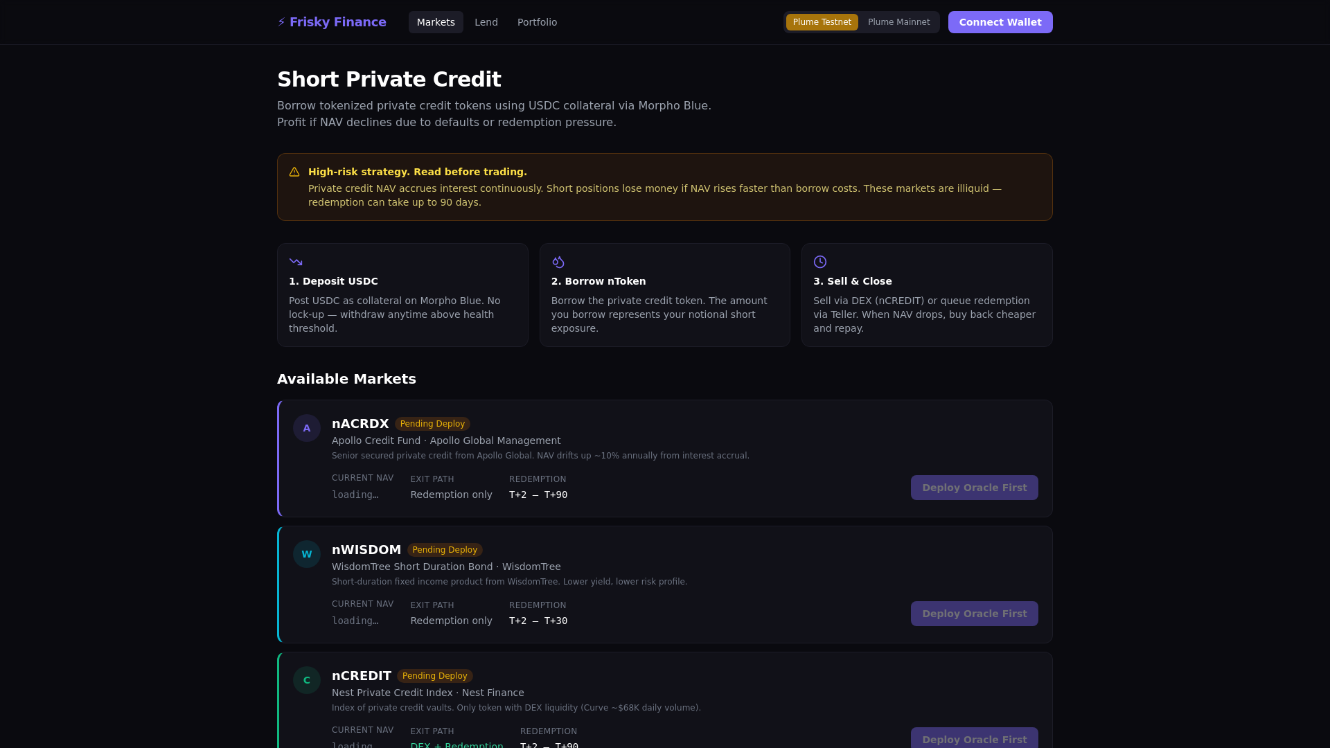 website screenshot of https://frisky-finance.pages.dev/