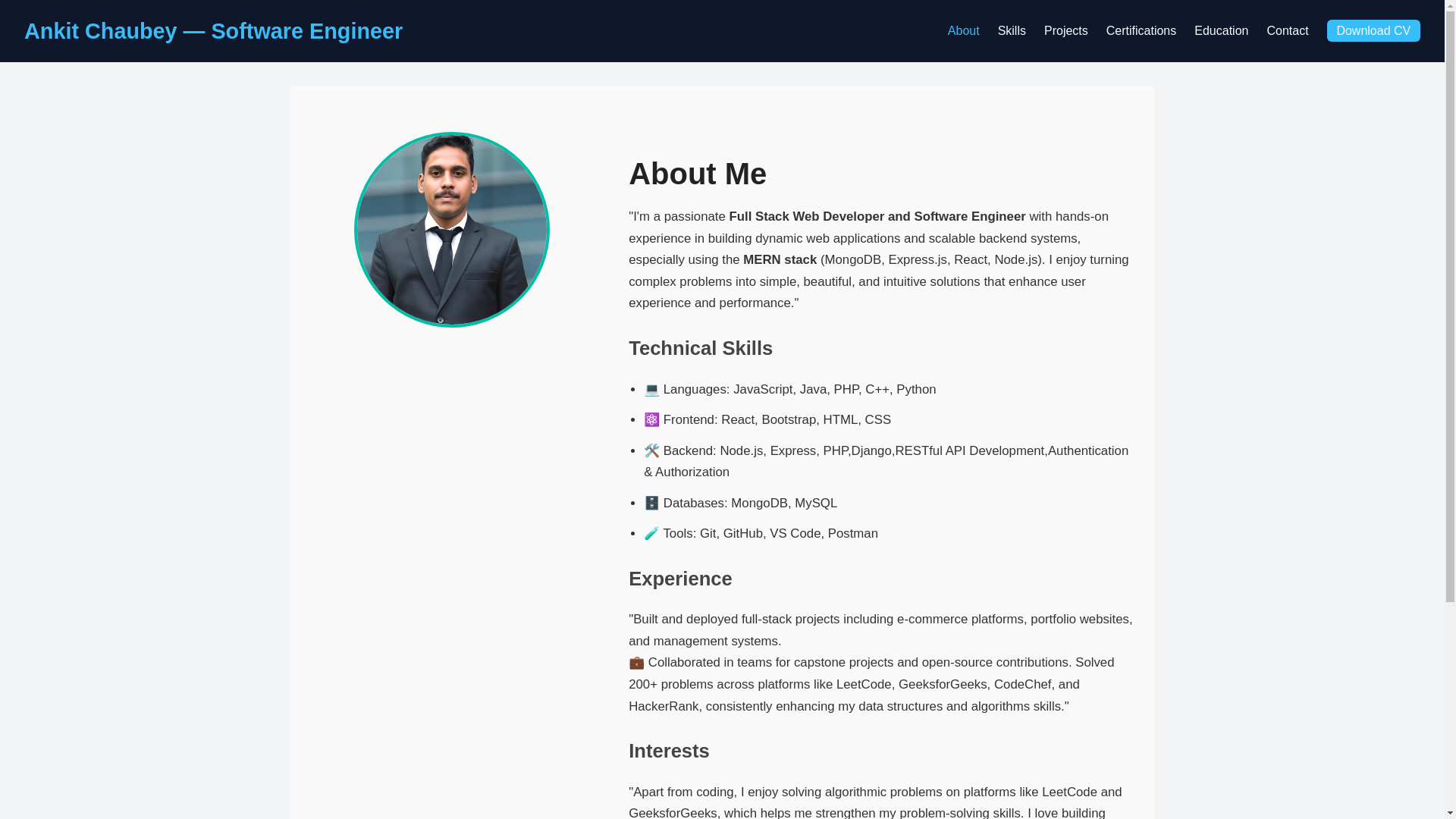 website screenshot of https://ankit-chaubey.pages.dev/