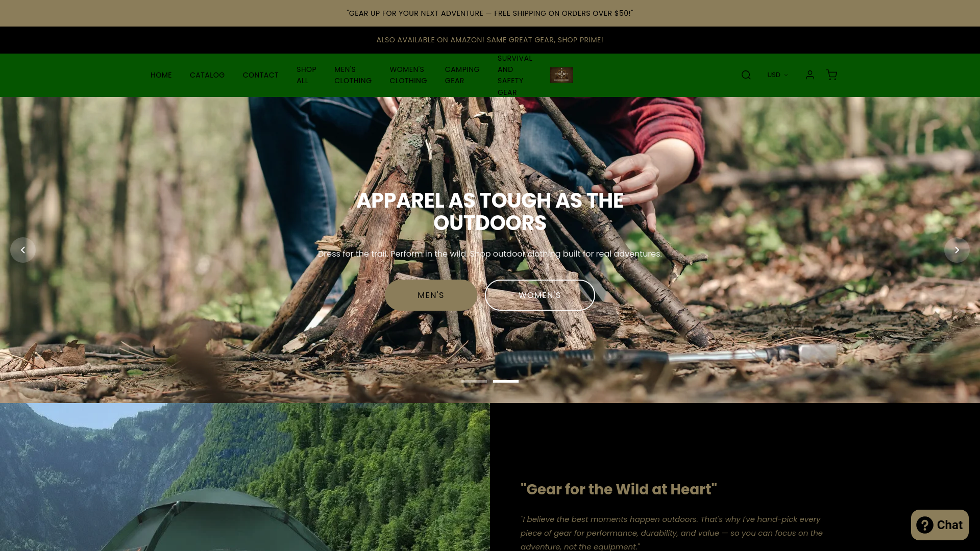 website screenshot of https://theoutdoorsource.shop/