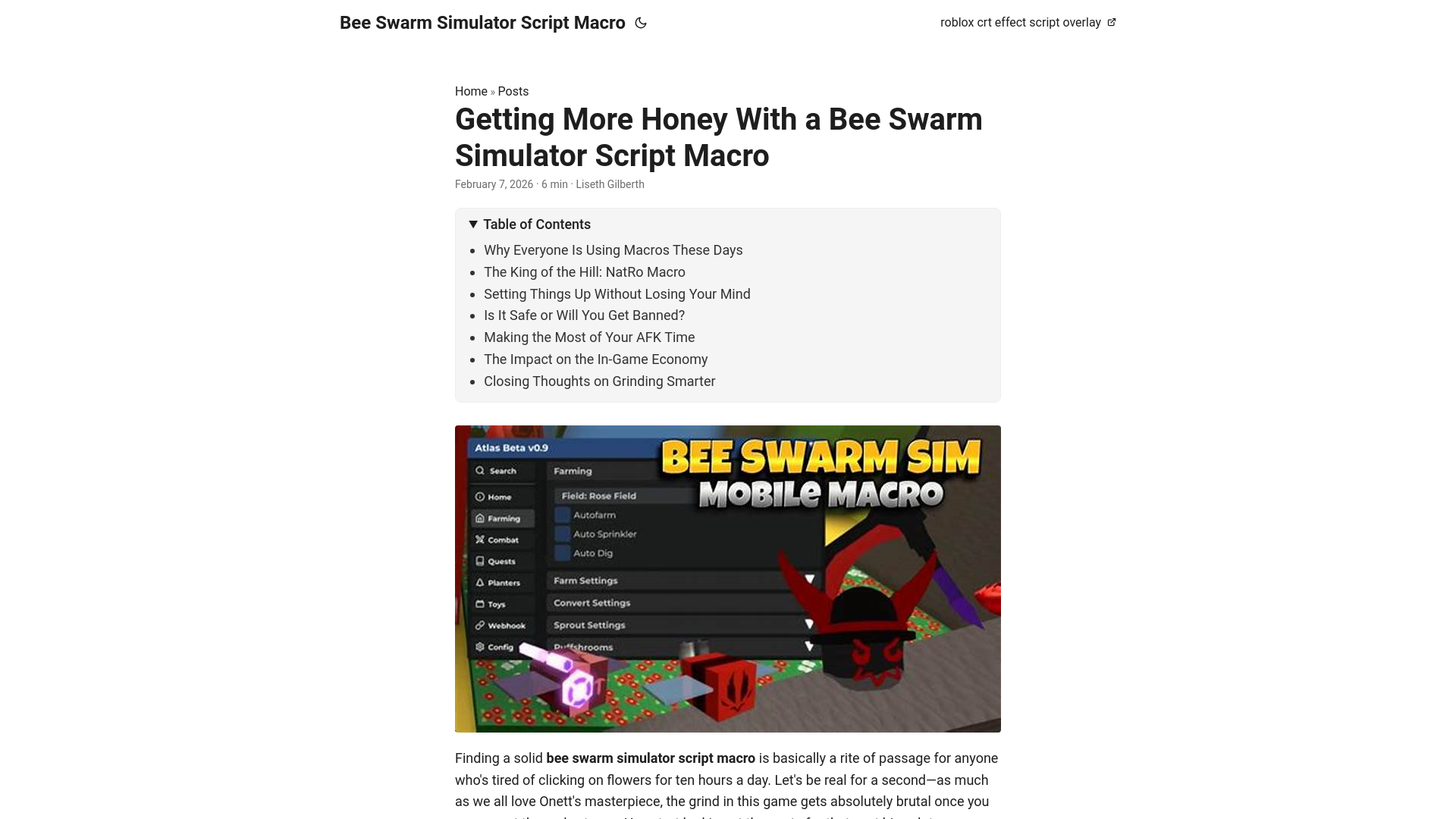 website screenshot of https://bee-swarm-simulator-script-macro.pages.dev/