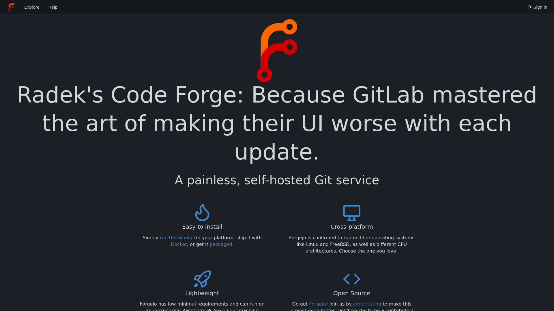 website screenshot of https://code.prusa.net/