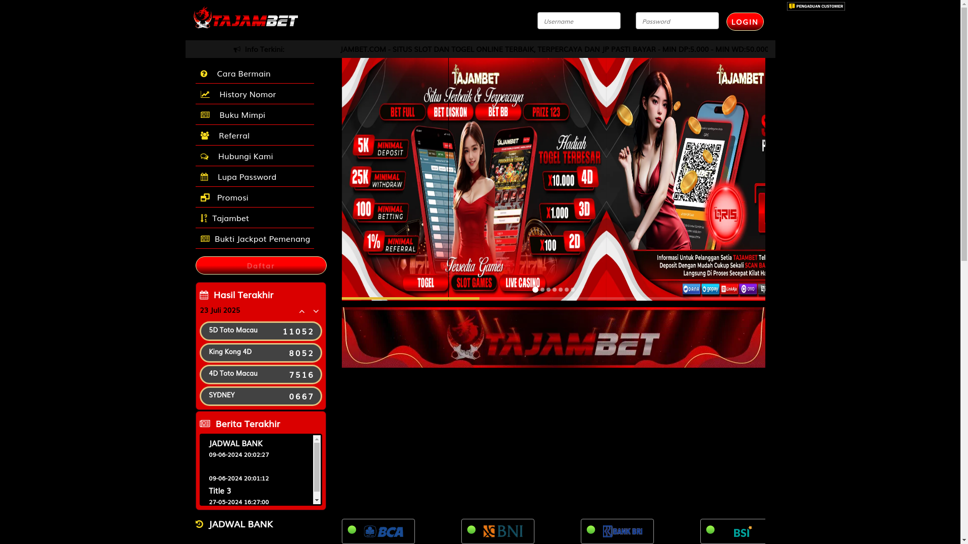 website screenshot of https://pendekartajamid.site/