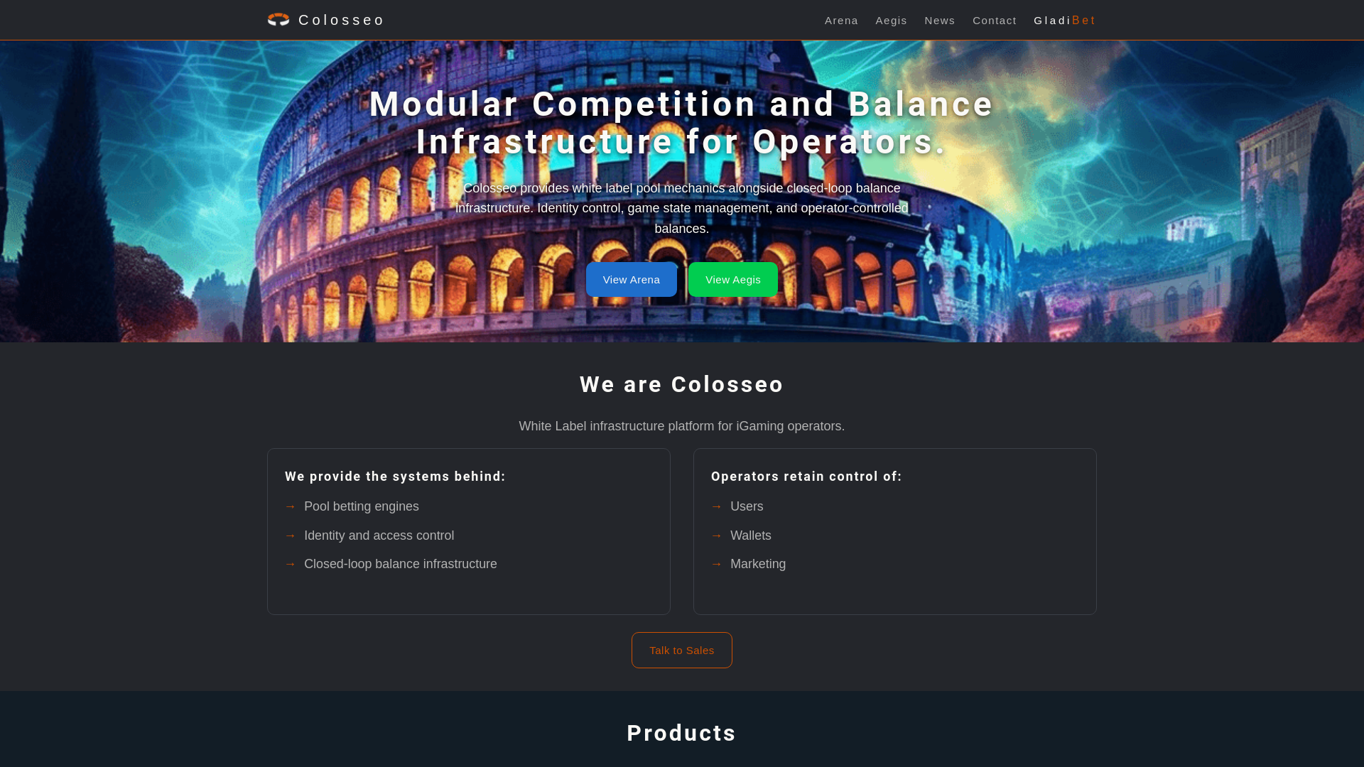 website screenshot of https://colosseo-site.pages.dev/