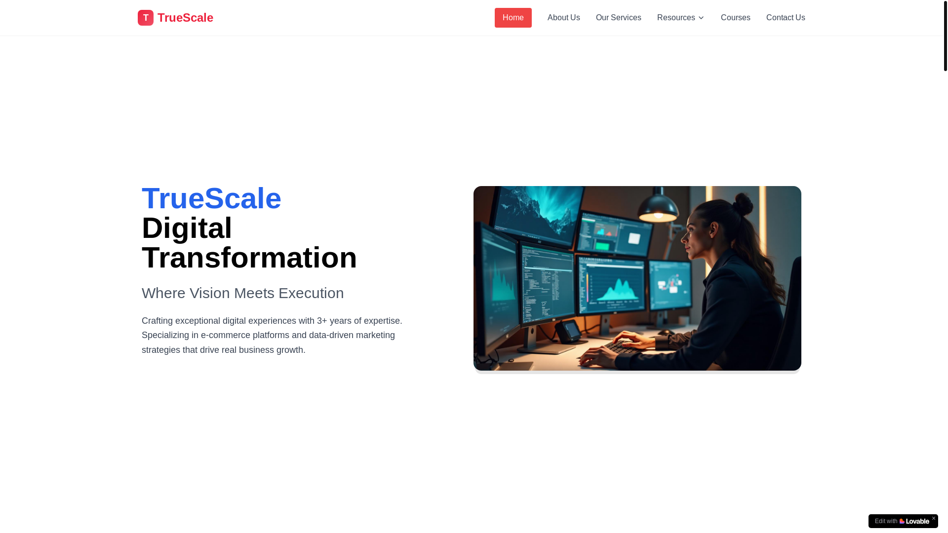 website screenshot of https://truescale.pro/