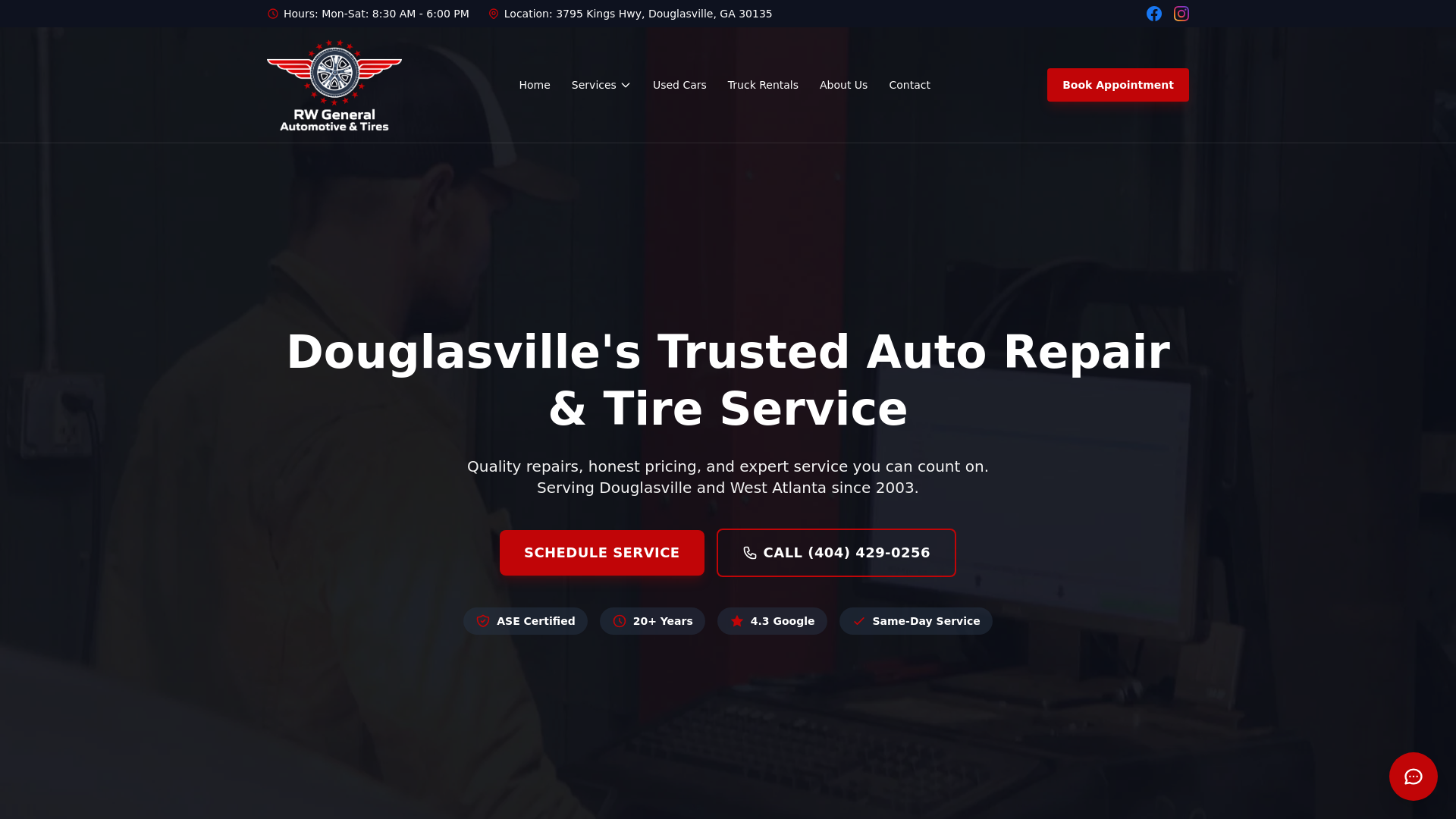 website screenshot of https://rw-automotive-config.pages.dev/