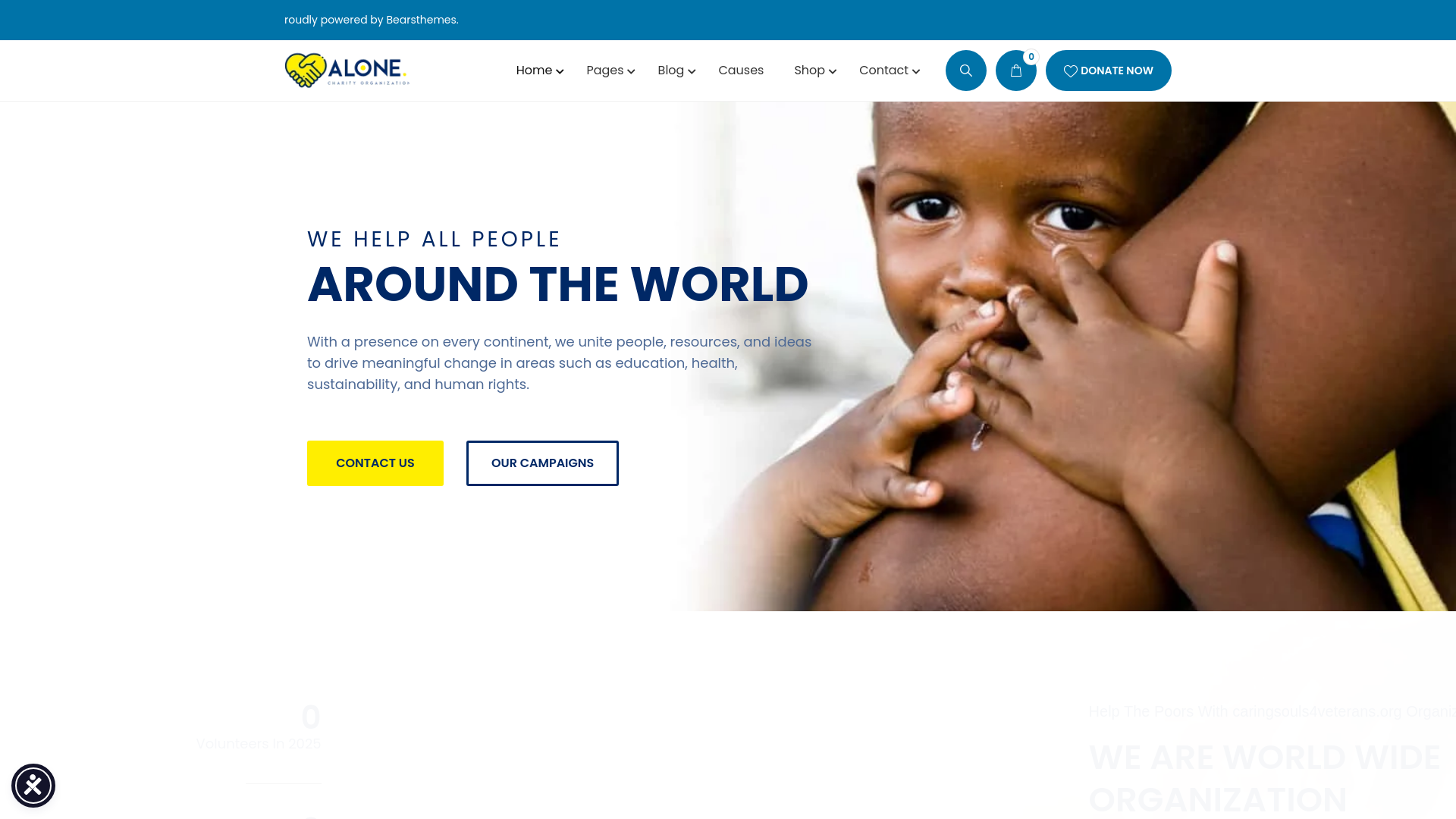 website screenshot of https://caringsouls4veterans.org/