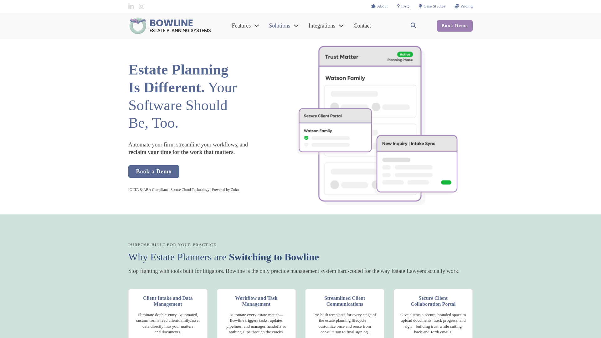 website screenshot of https://bowlineeps.com/