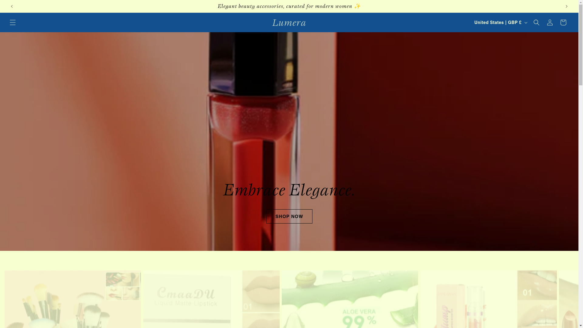 website screenshot of https://lumerastor.com/
