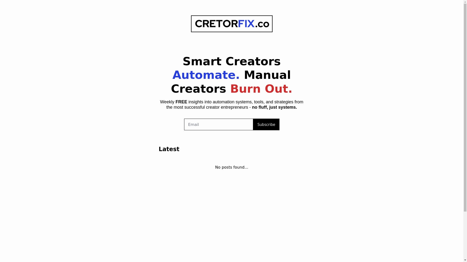 website screenshot of https://creatorfix.co/