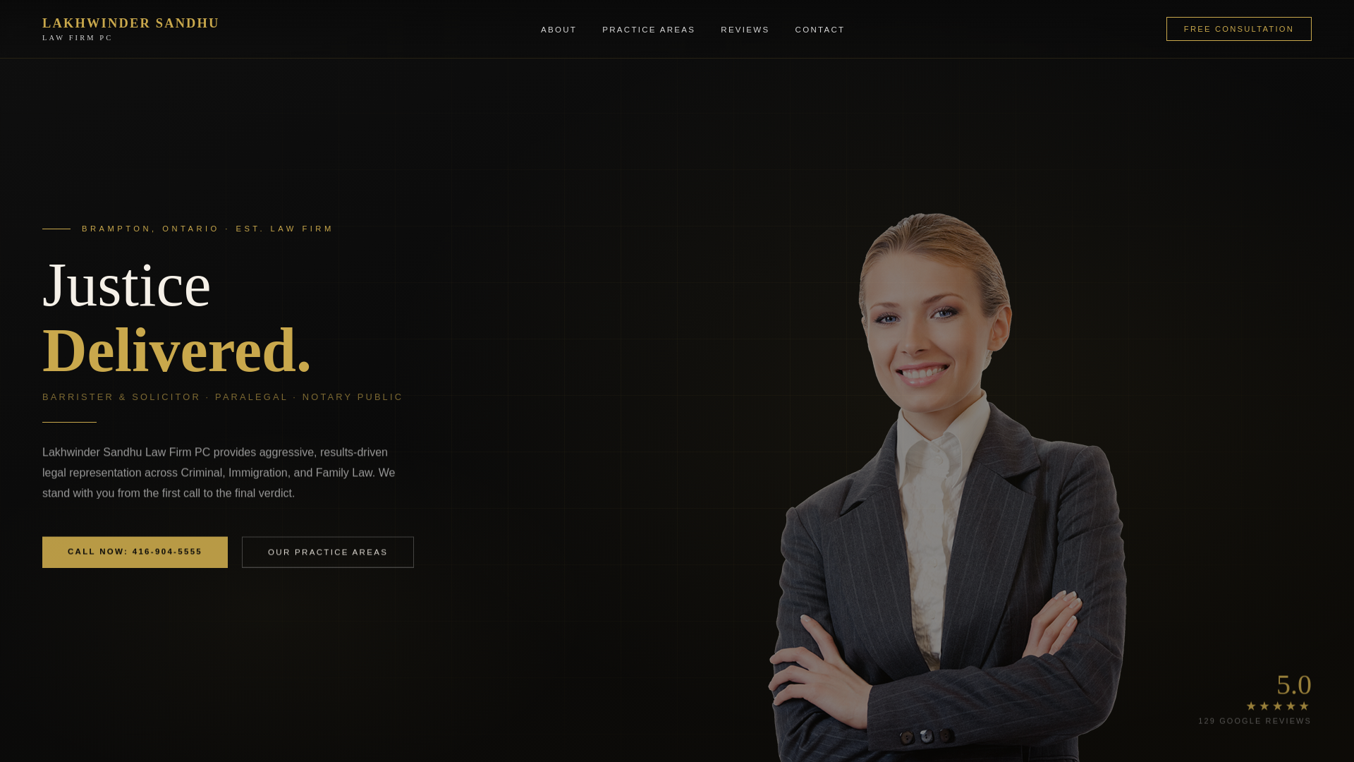 website screenshot of https://sandhu-law.ca/