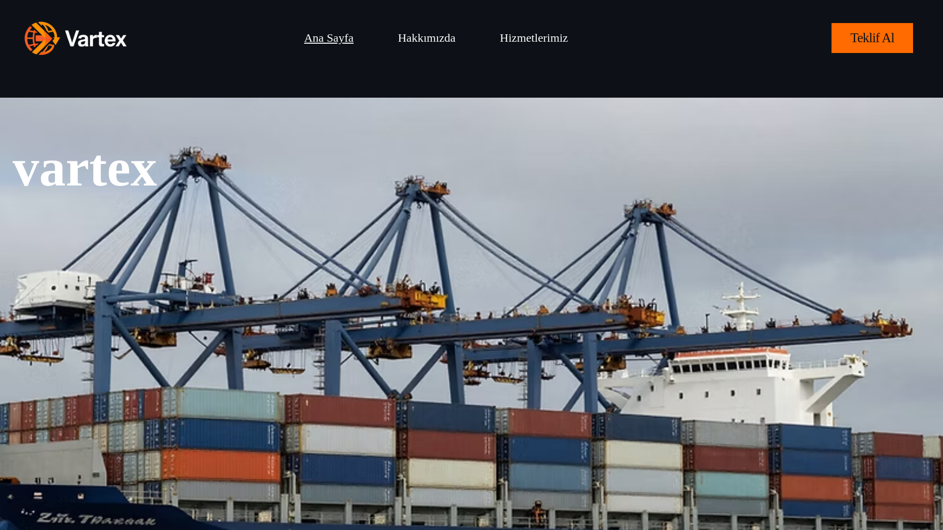 website screenshot of https://vartexlojistik.com