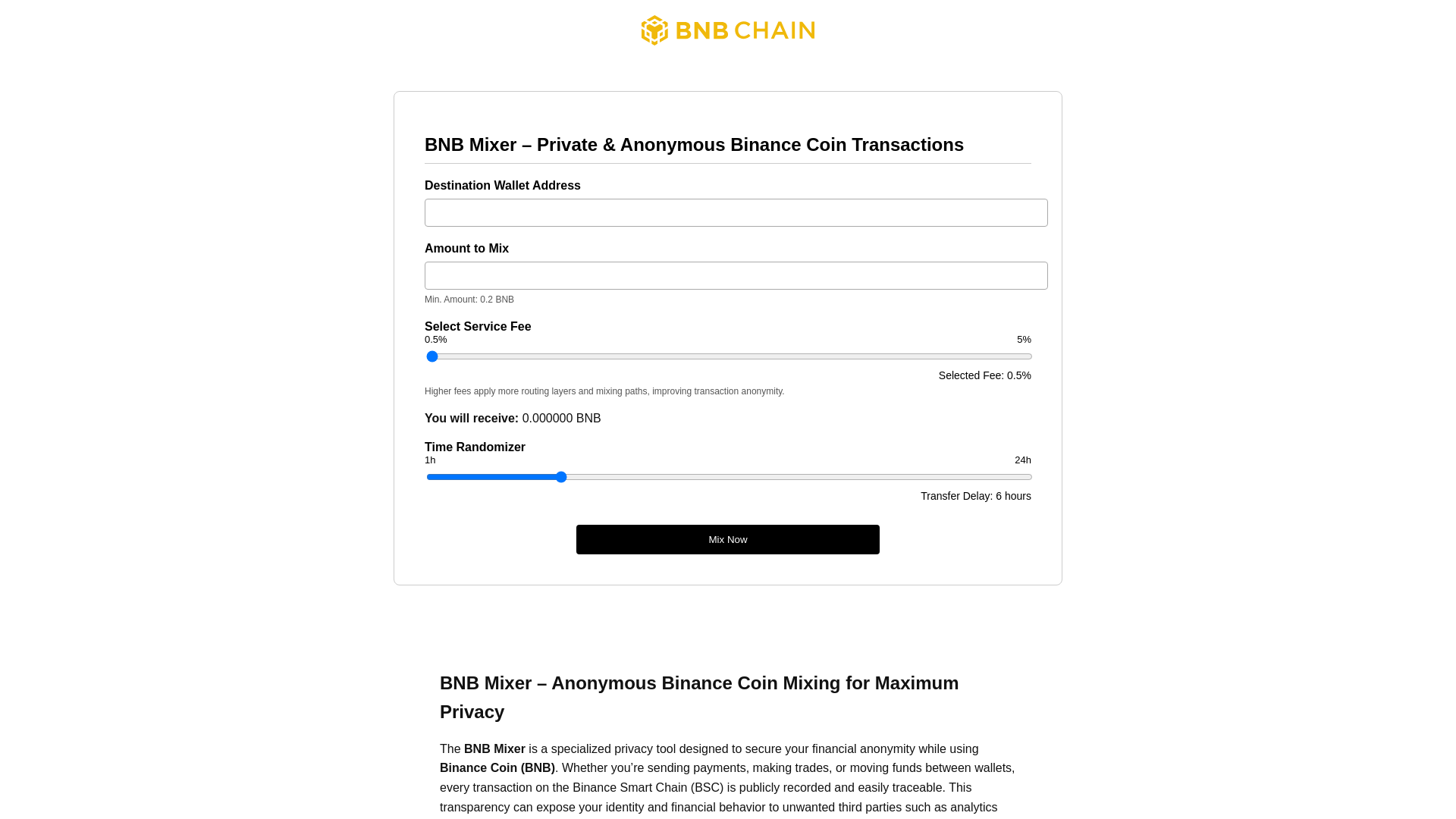 website screenshot of https://bnb-mixers.com/