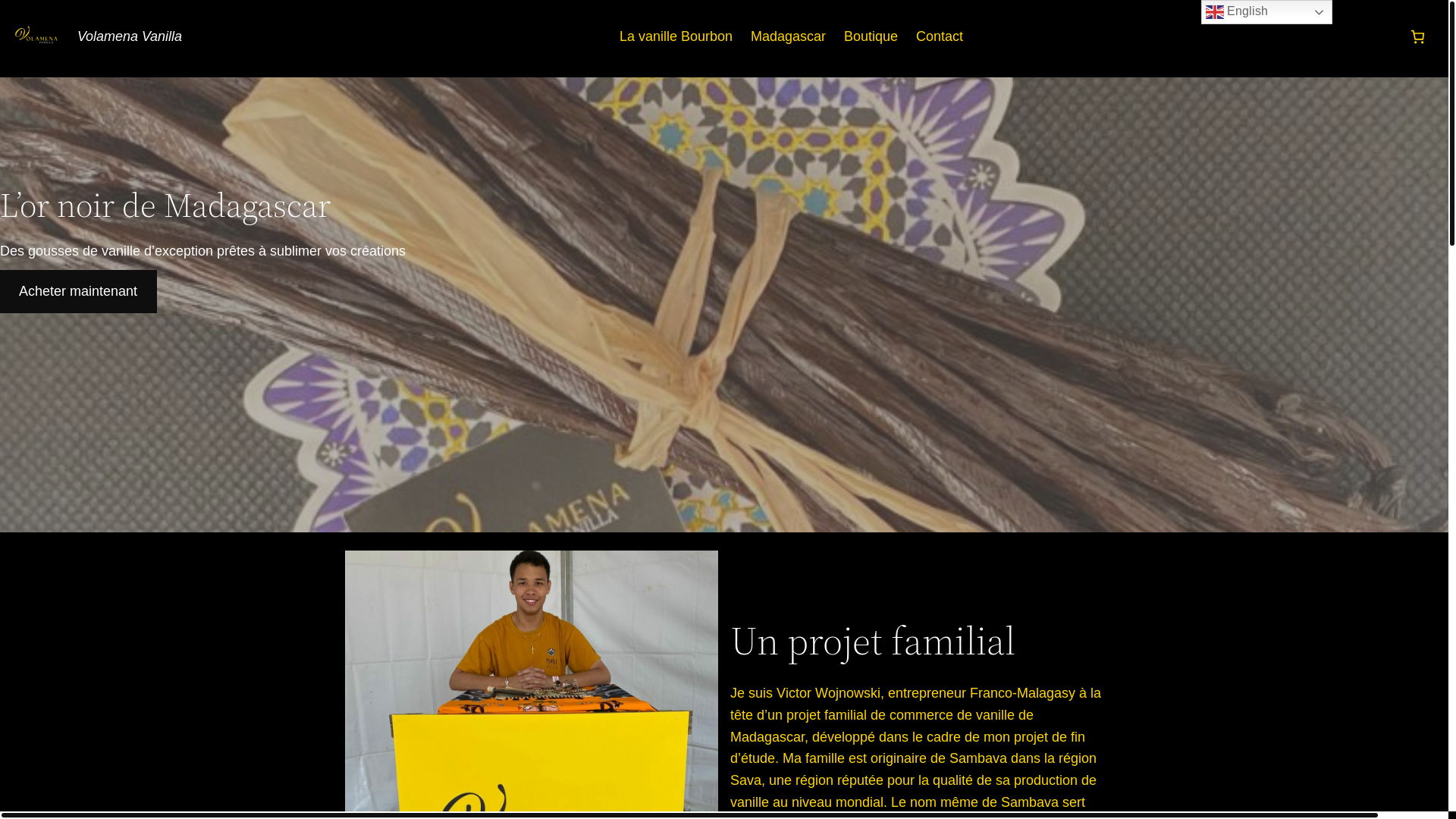 website screenshot of https://volamenavanilla.fr/