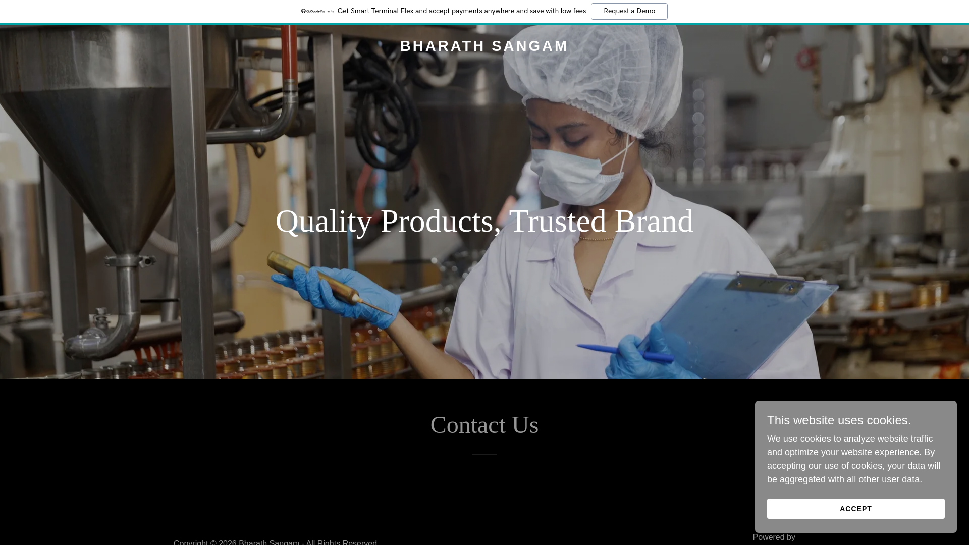 website screenshot of https://bharathsangam.com/